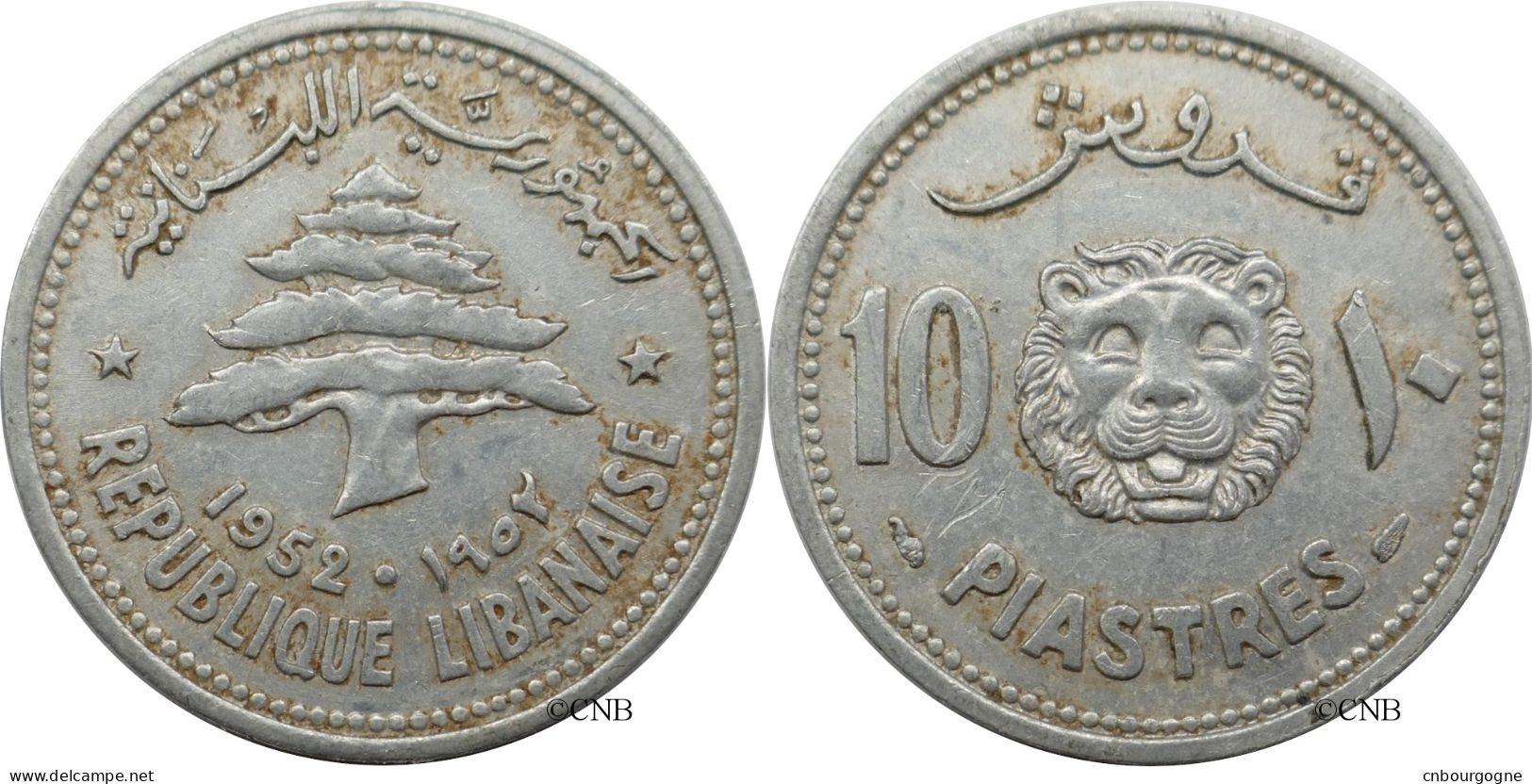 Liban - République - 10 Piastres 1952 - TTB+/AU50 - Mon6449 - Líbano