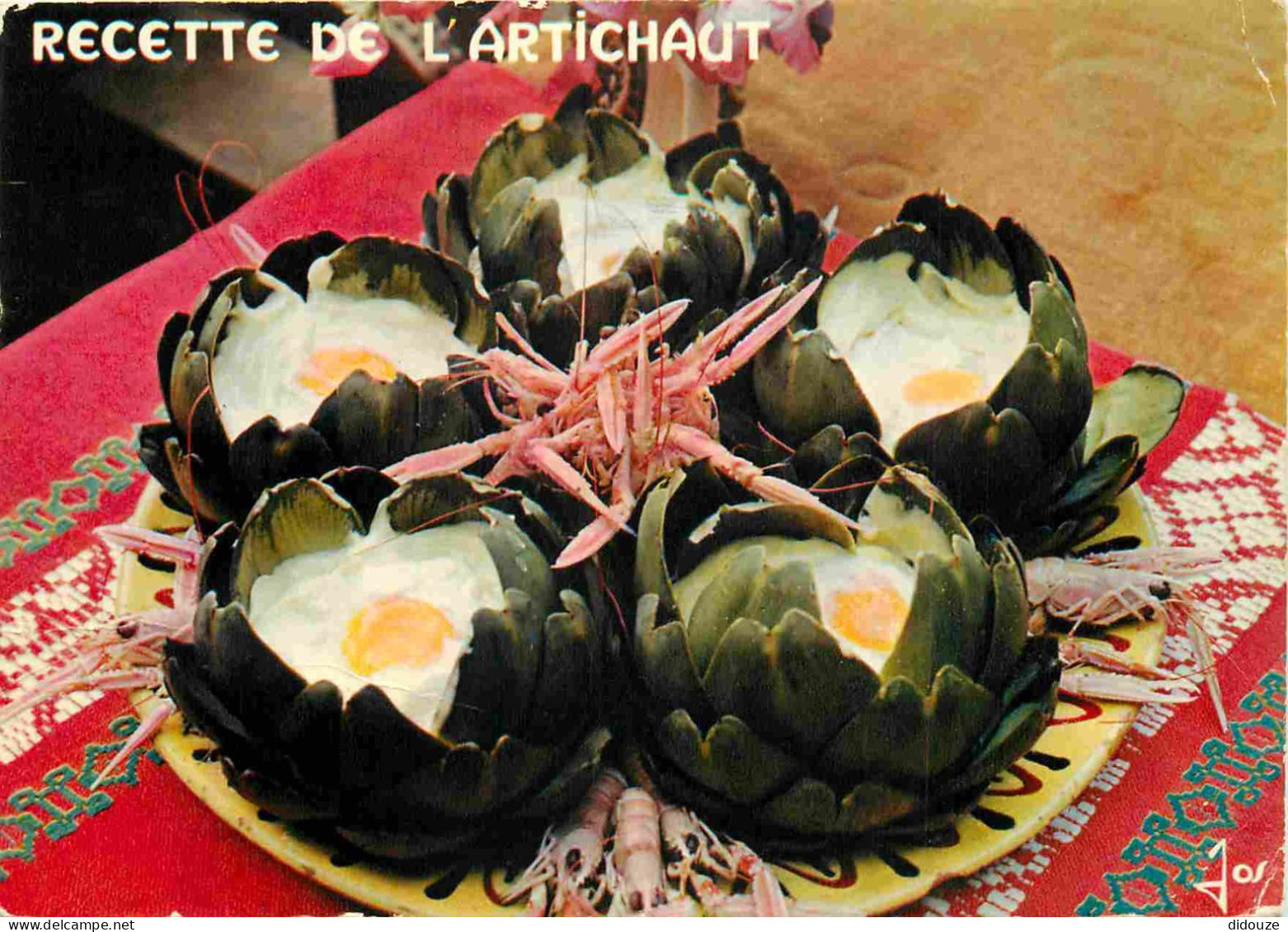 Recettes De Cuisine - Artichaut Avec Fruits De Mer - Gastronomie - CPM - Voir Scans Recto-Verso - Recetas De Cocina