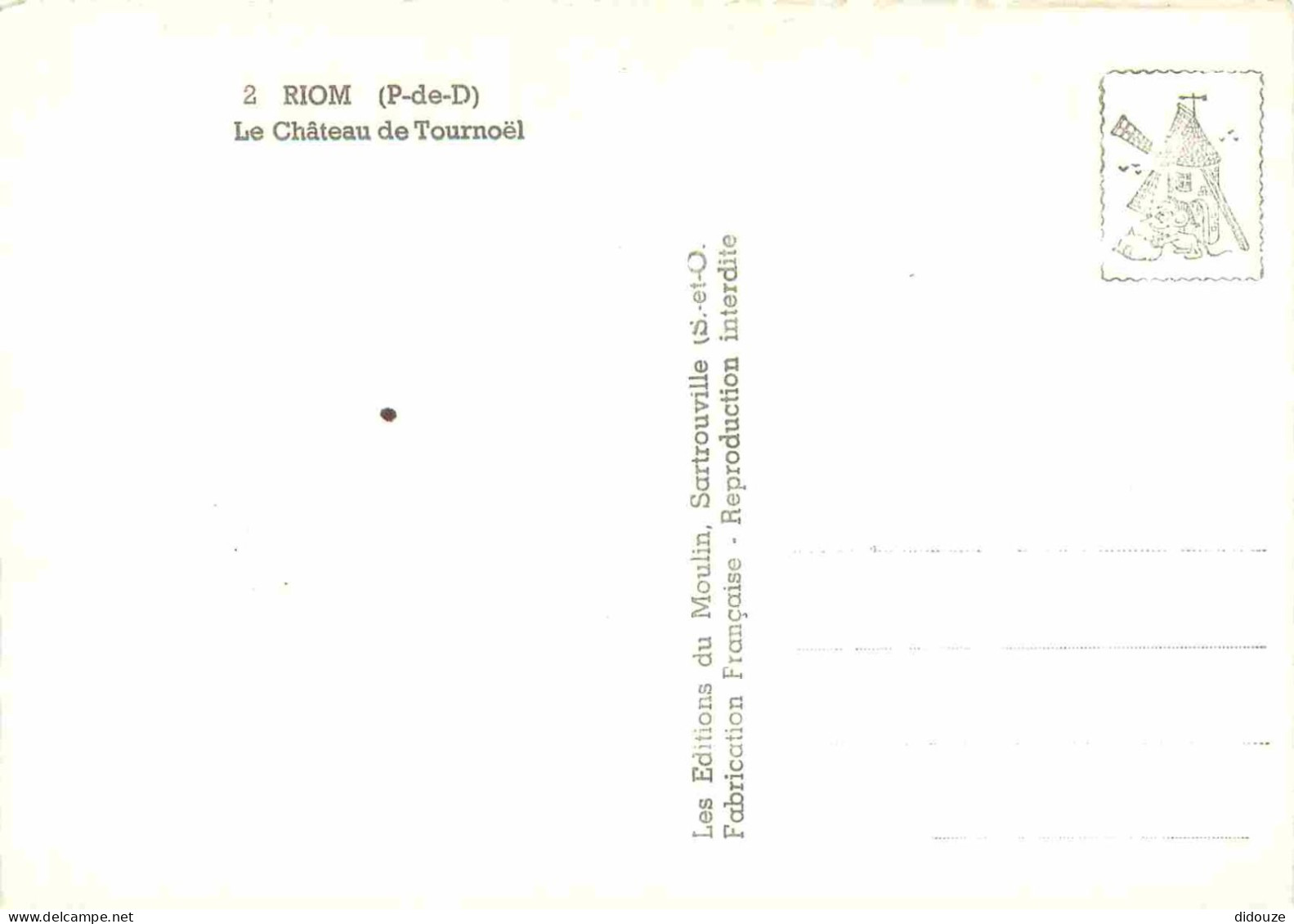 63 - Riom - Le Château De Tournoël - Carte Dentelée - CPSM Grand Format - Voir Scans Recto-Verso - Riom