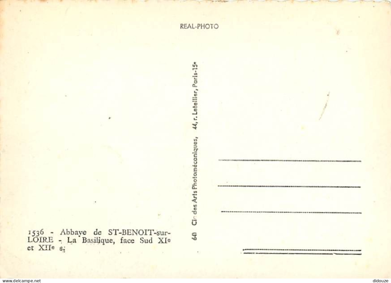 45 - Saint Benoit Sur Loire - La Basilique - Face Sud - Mention Photographie Véritable - Carte Dentelée - CPSM Grand For - Autres & Non Classés