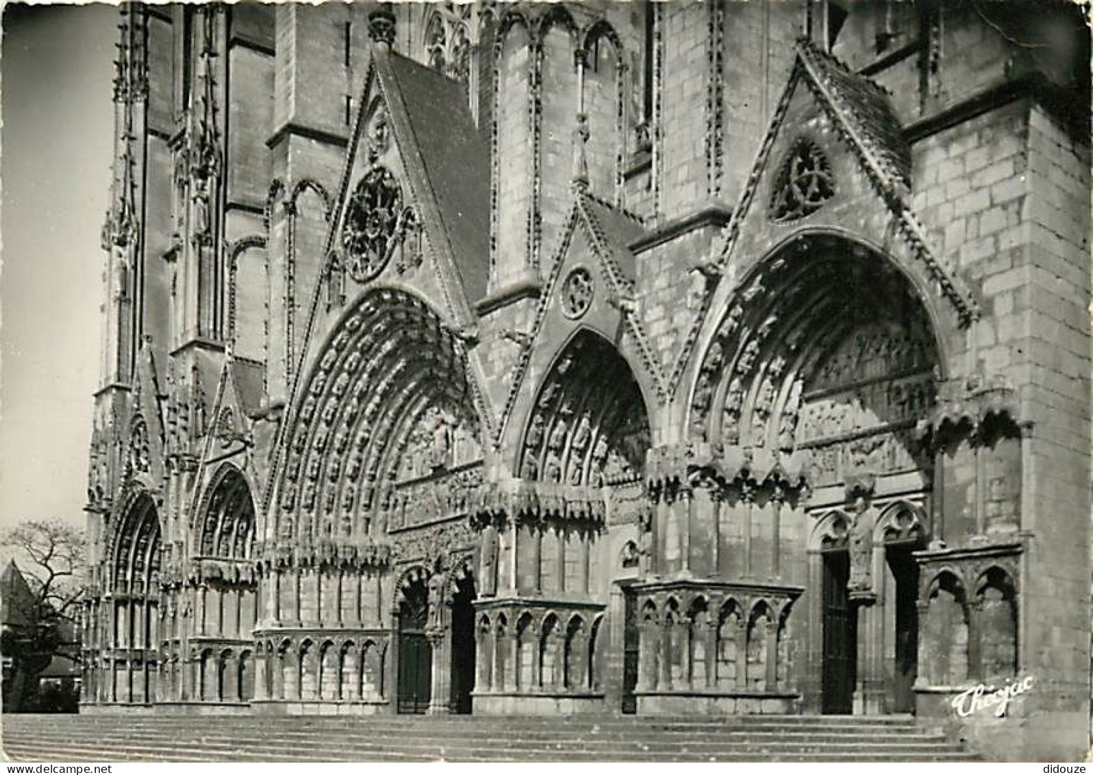 18 - Bourges - Cathédrale Saint-Etienne - Les Cinq Portails - Mention Photographie Véritable - Carte Dentelée - CPSM Gra - Bourges