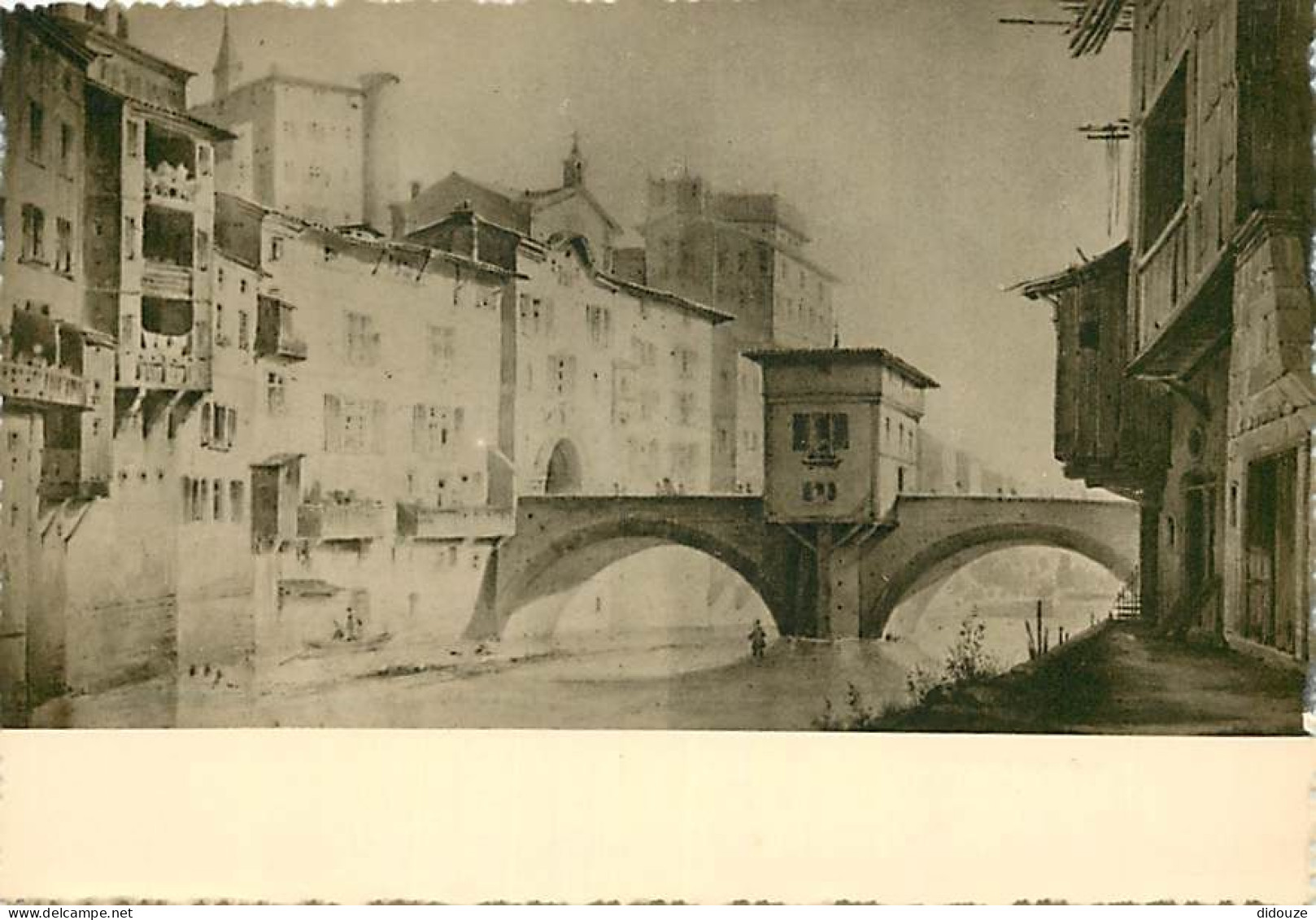 07 - Annonay - Porte Et Pont De Deume D'après Une Sépia 1840 - Carte Dentelée - CPSM Grand Format - Carte Neuve - Voir S - Annonay