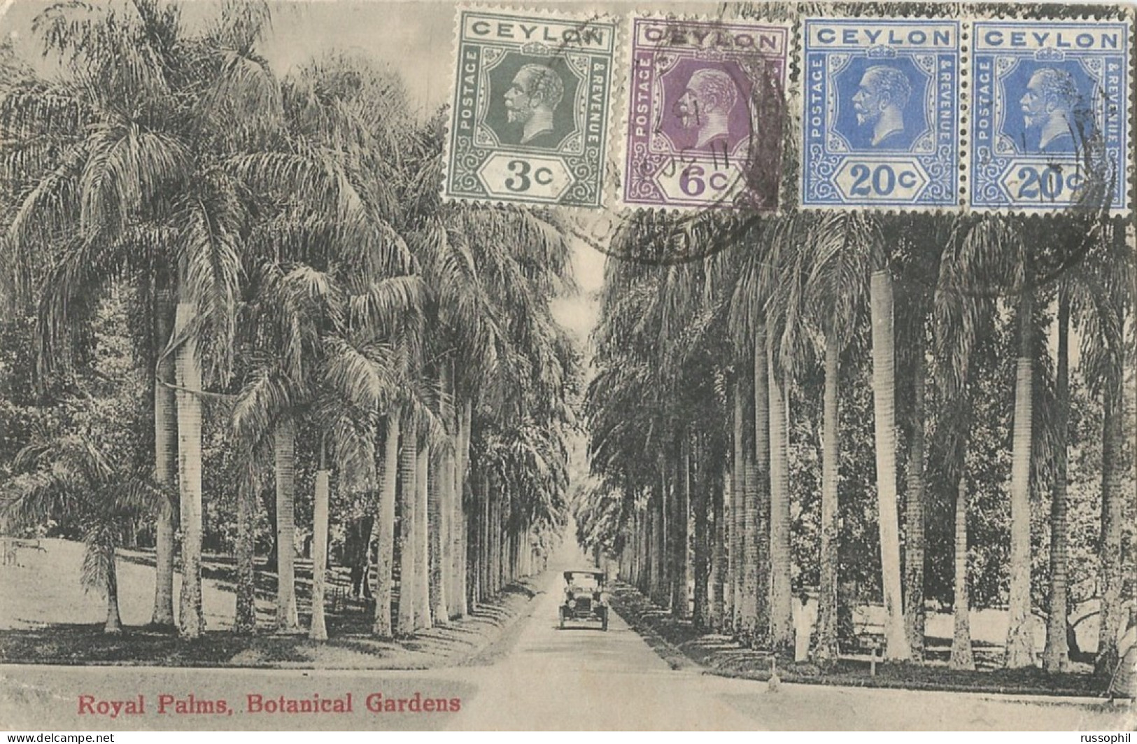 CEYLON – 4 STAMP 49 C FRANKING ON PC (VIEW OF COLOMBO) TO SWITZERLAND – AIR MAIL RATE – 1934 - Ceylan (...-1947)
