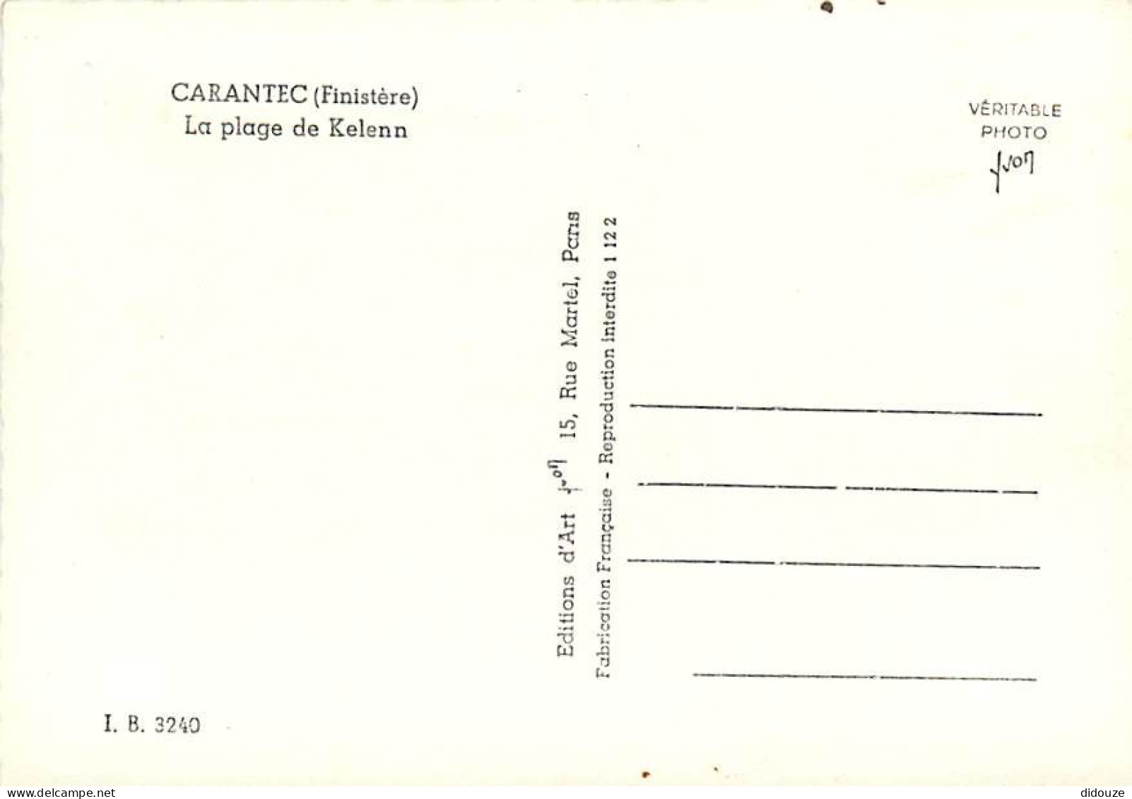 29 - Carentec - La Plage De Kelenn - Mention Photographie Véritable - CPSM Grand Format - Voir Scans Recto-Verso - Carantec