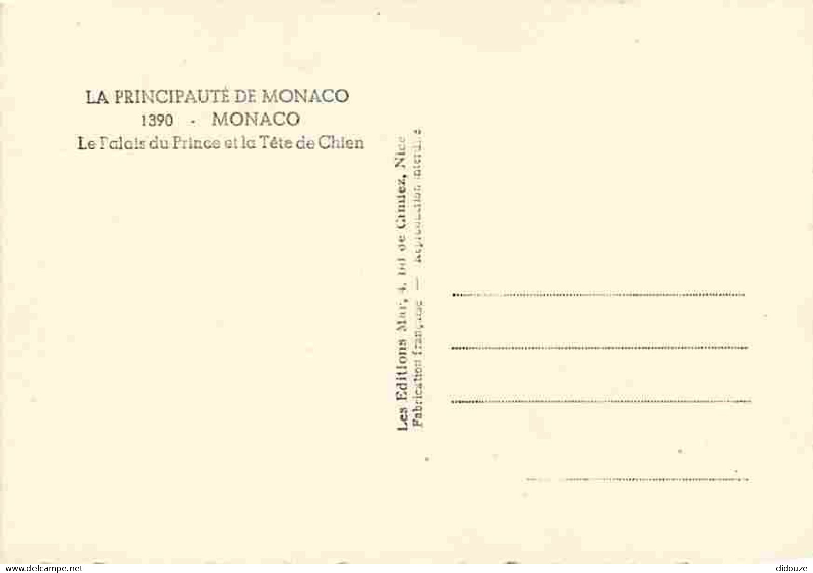 Monaco - Le Palais Princier - La Tete Du Chien - Carte Neuve - CPM - Voir Scans Recto-Verso - Palacio Del Príncipe