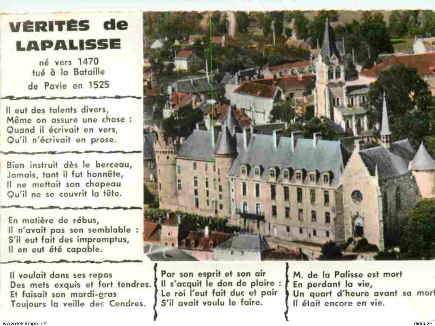 03 - Lapalisse - Le Château - Vue Aérienne - Vérités De Lapalisse - Mention Photographie Véritable - Carte Dentelée - CP - Lapalisse