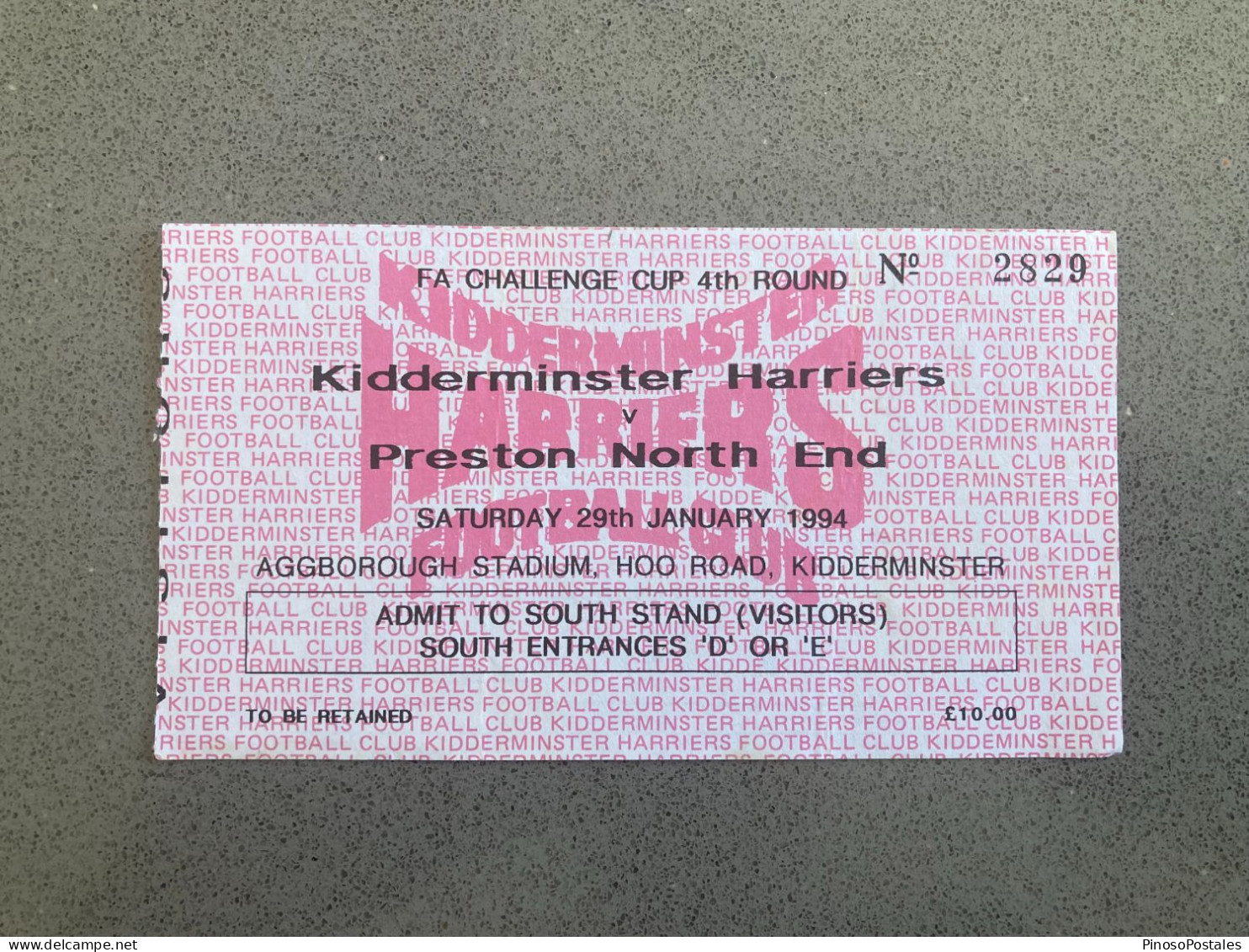 Kidderminster Harriers V Preston North End 1993-94 Match Ticket - Tickets D'entrée