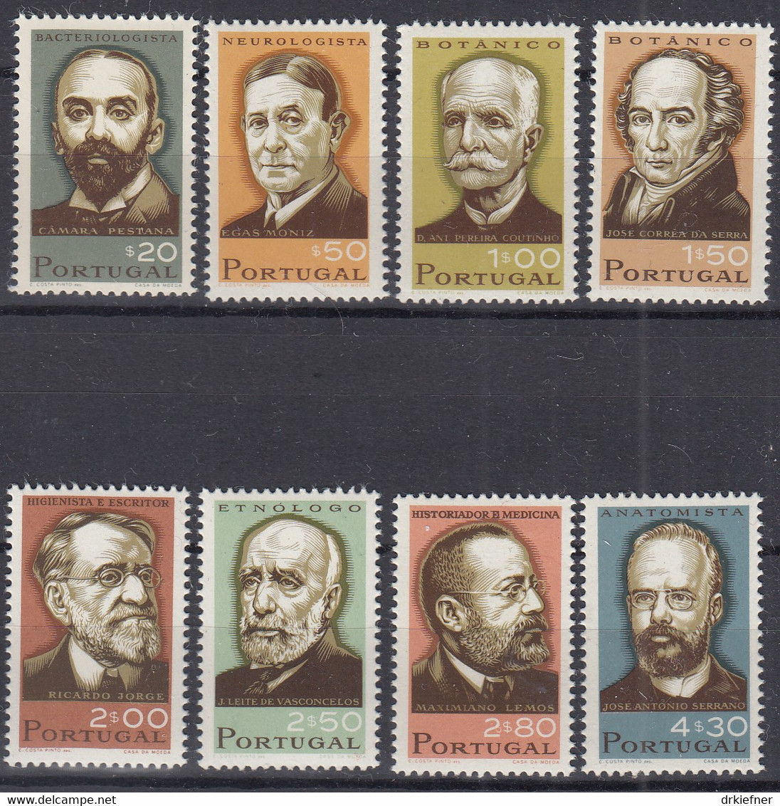 PORTUGAL  1015-1022, Postfrisch **, Wissenschaftler, 1966 - Ungebraucht