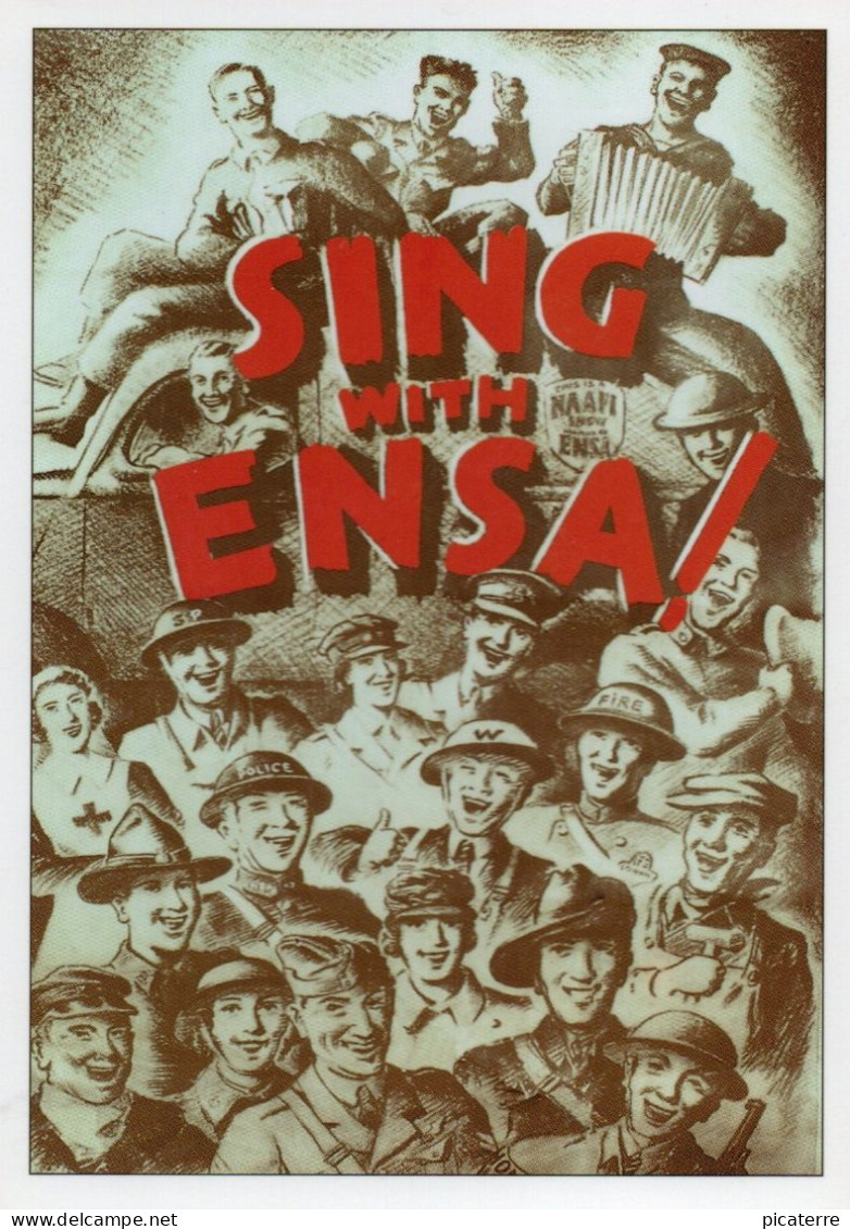 Print Postcard-D-Day Anniv.-.......... "SING With ENSA "-......Opie - Humorísticas