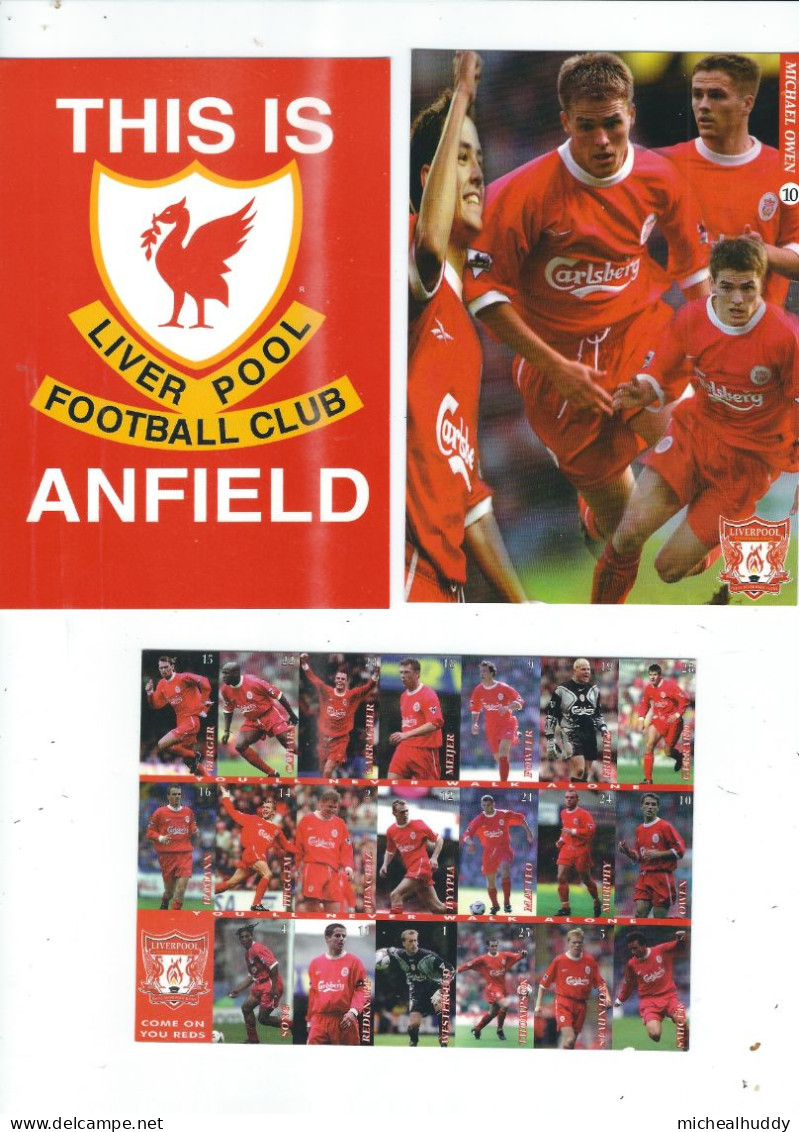 3  POSTCARDS   LVERPOOL FC  LATE 90S - Football