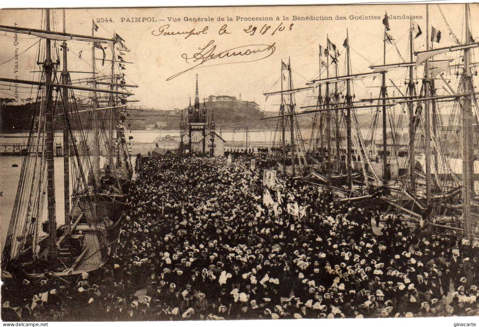 Paimpol Vue Generale De La Procession Des Goelettes Islandaises - Paimpol