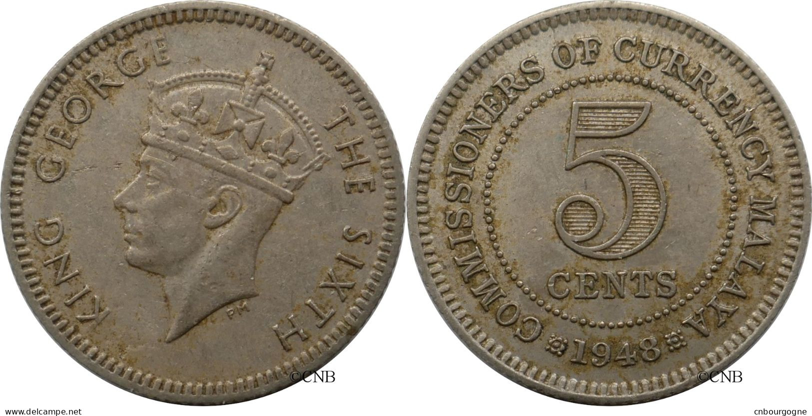 Malaya - Colonie Britannique - George VI - 5 Cents 1948 - TTB/XF45 - Mon6451 - Colonies