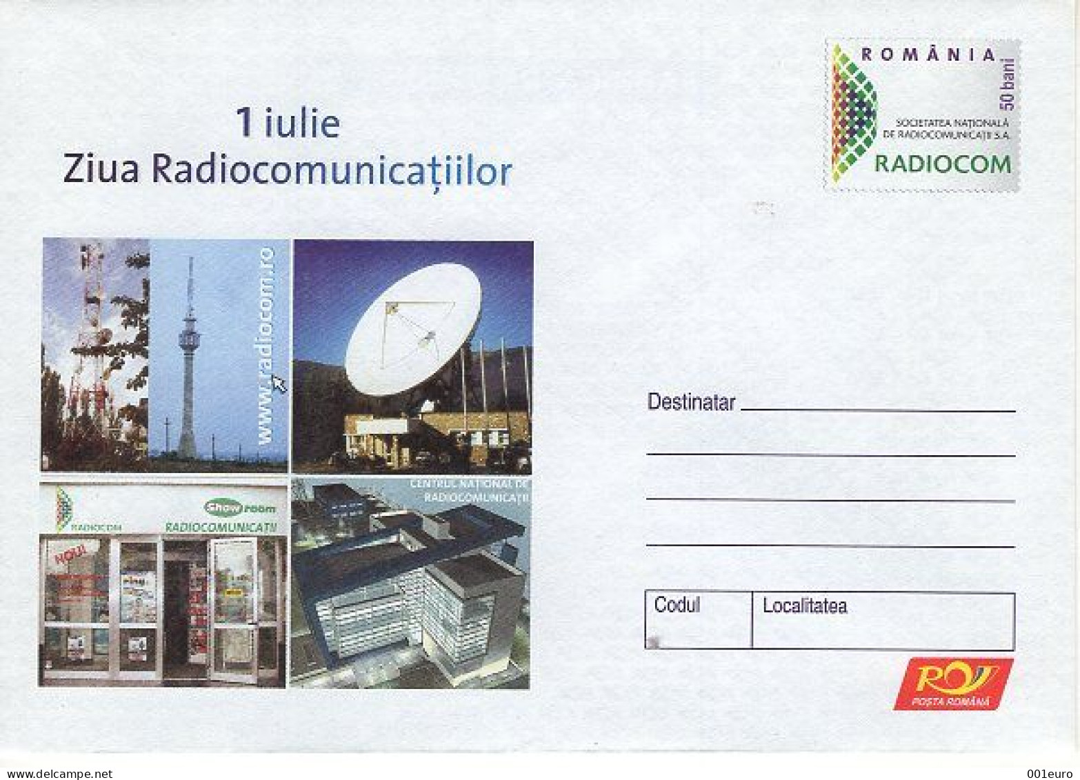 ROMANIA 062x2005: RADIO COMMUNICATIONS DAY, Unused Prepaid Postal Stationery Cover - Registered Shipping! - Entiers Postaux