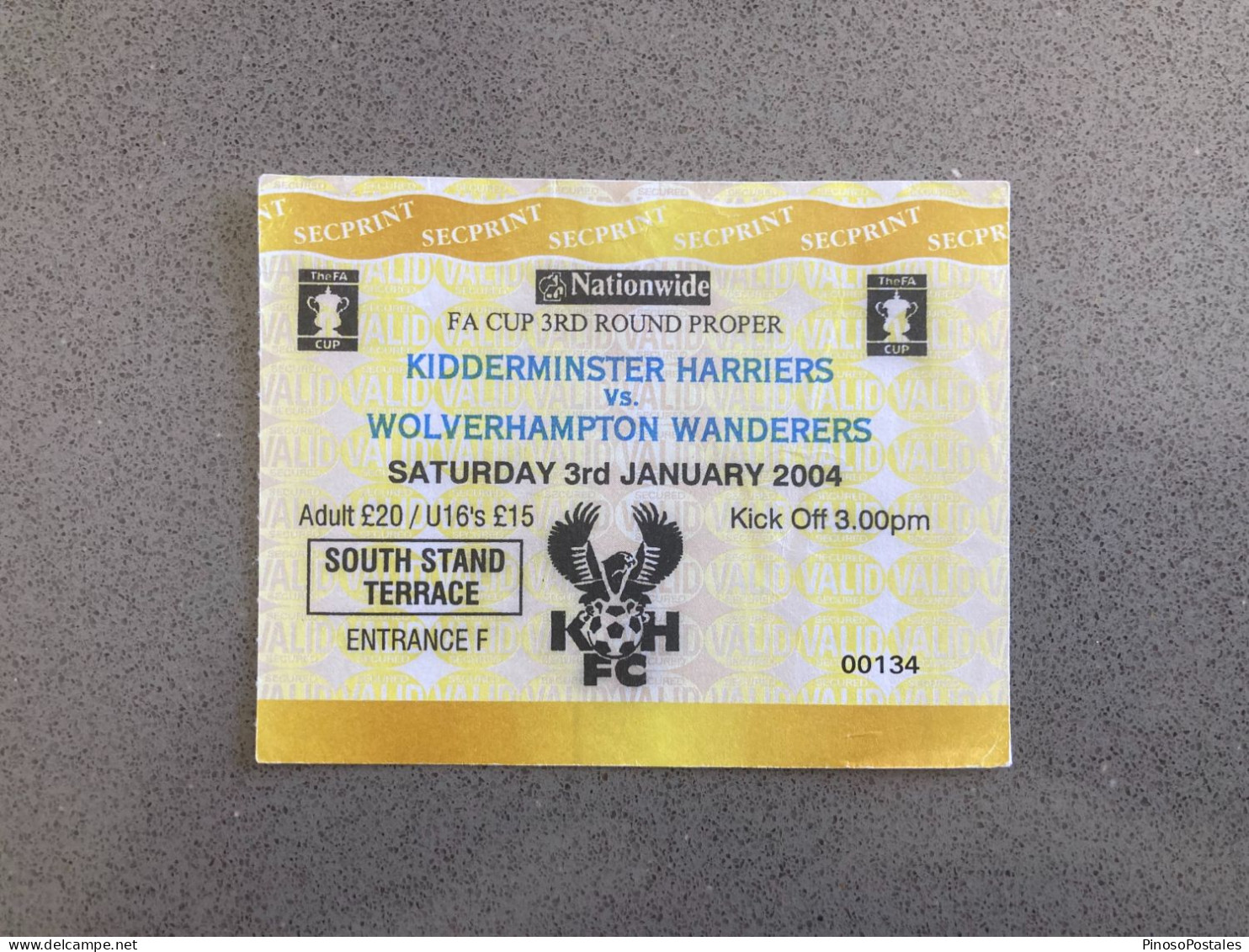 Kidderminster Harriers V Wolverhampton Wanderers 2003-04 Match Ticket - Tickets - Entradas