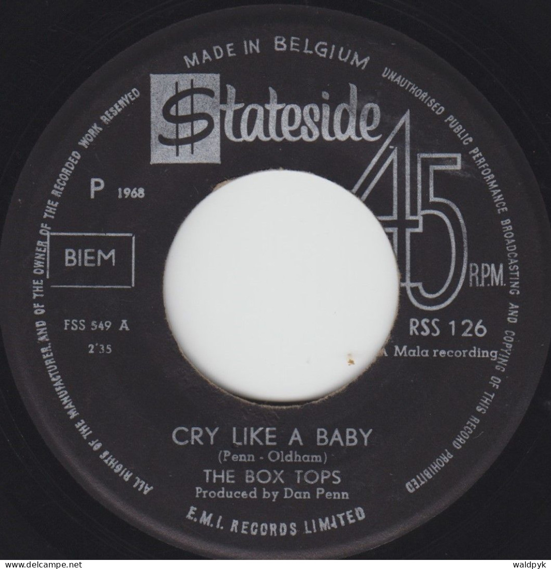 THE BOX TOPS - Cry Like A Baby - Andere - Engelstalig