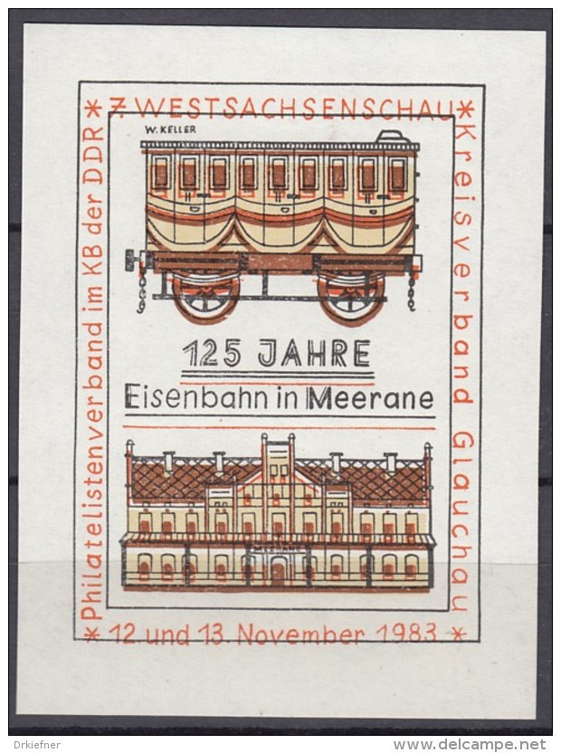 125 Jahre Eisenbahn In Meerane, 7. Westsachsenschau 1983, Vignette, Werbemarke - Erinnophilie