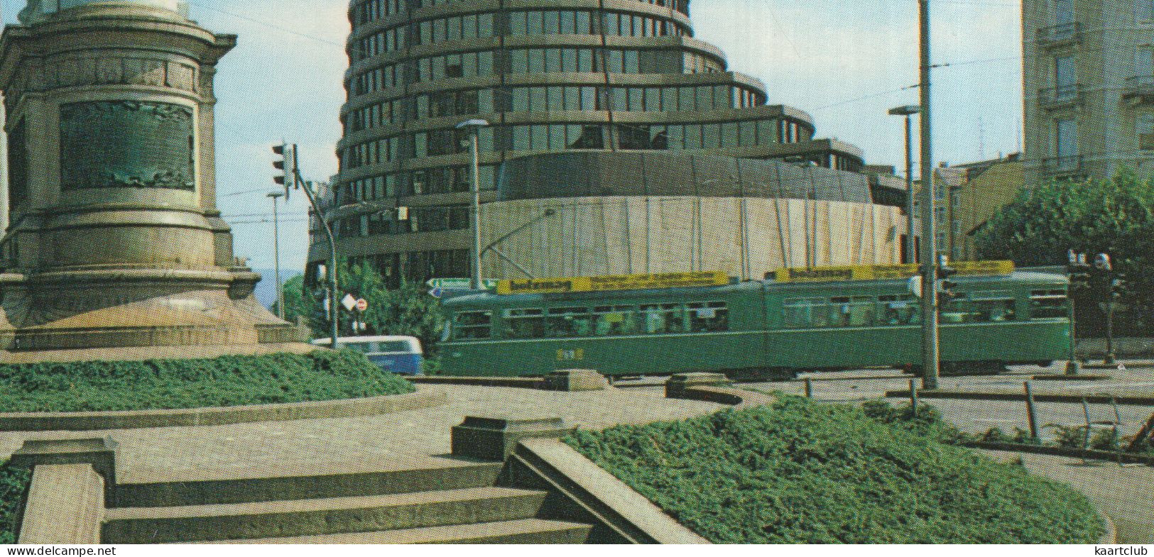 Basel - Bale :TRAM/STRAßENBAHN, VW KLEINBUS - Strassburger Denkmal / BIZ Bank' -  (Schweiz/Switzerland/Suisse) - PKW