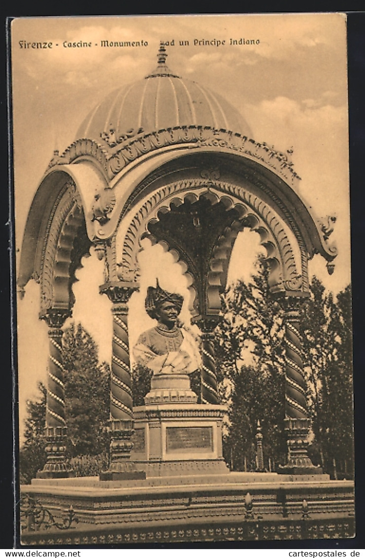Cartolina Firenze, Cascine, Monumento Al Principe Indiano  - Firenze