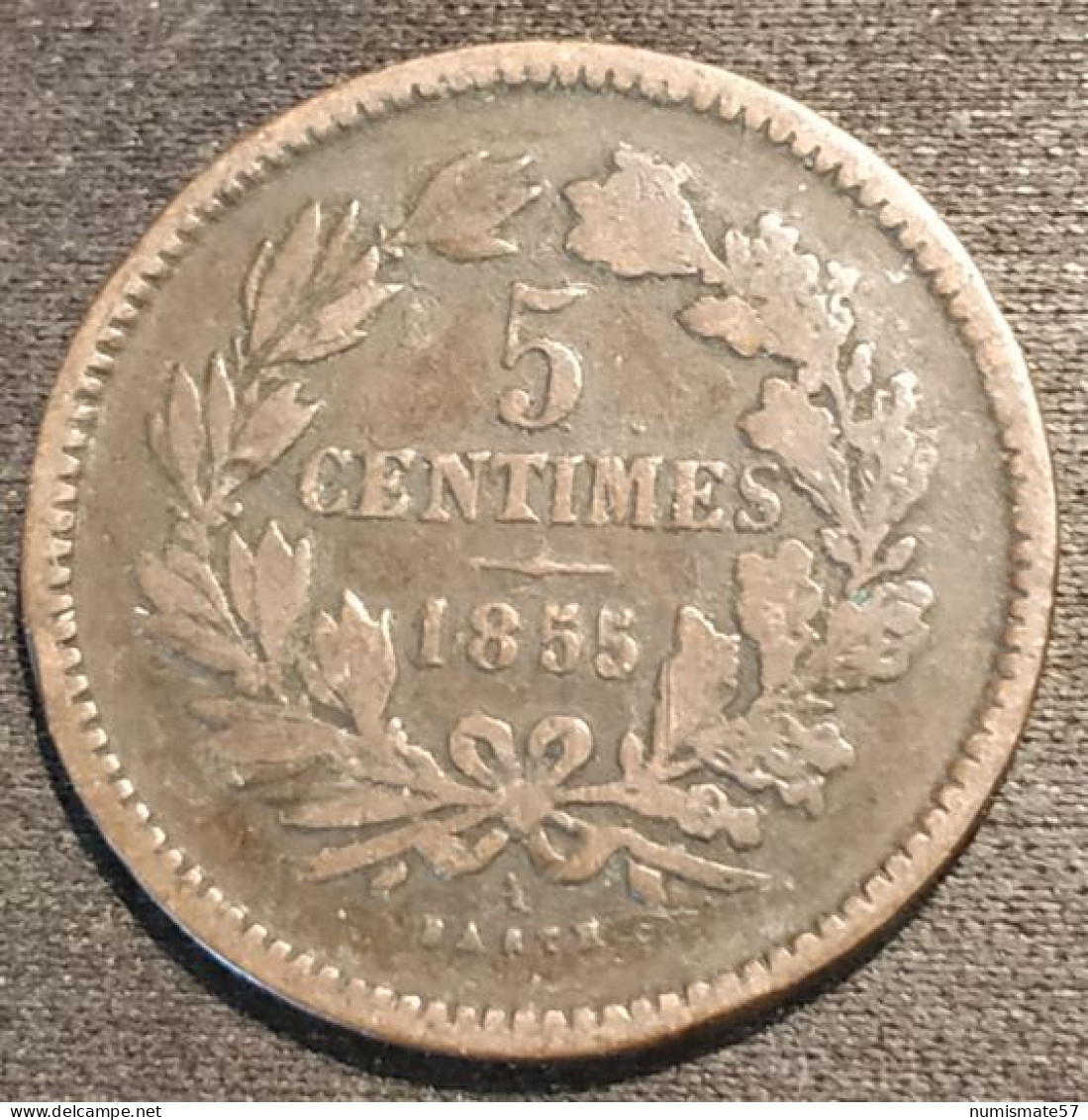 LUXEMBOURG - 5 CENTIMES 1855 - Guillaume III - KM 22 - Luxembourg