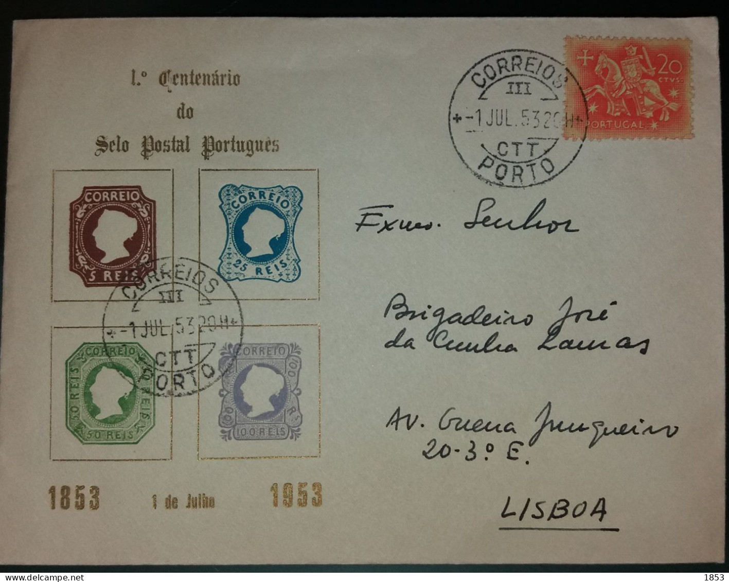 1º CENTENÁRIO DO SELO POSTAL PORTUGUES - Storia Postale