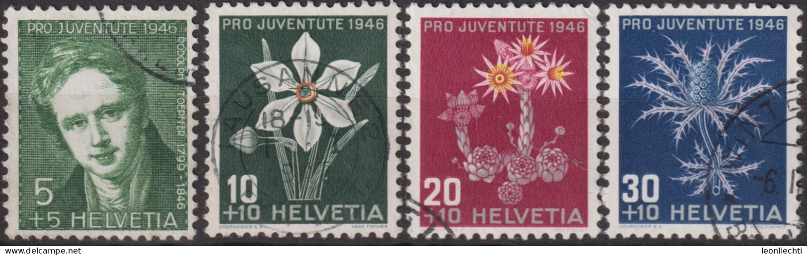 1946 Schweiz Pro Juventute ° Mi:CH 475-478, Yt:CH 433-436, Zum:CH J117-J120, R. Toepffer Und Alpenblumen - Used Stamps