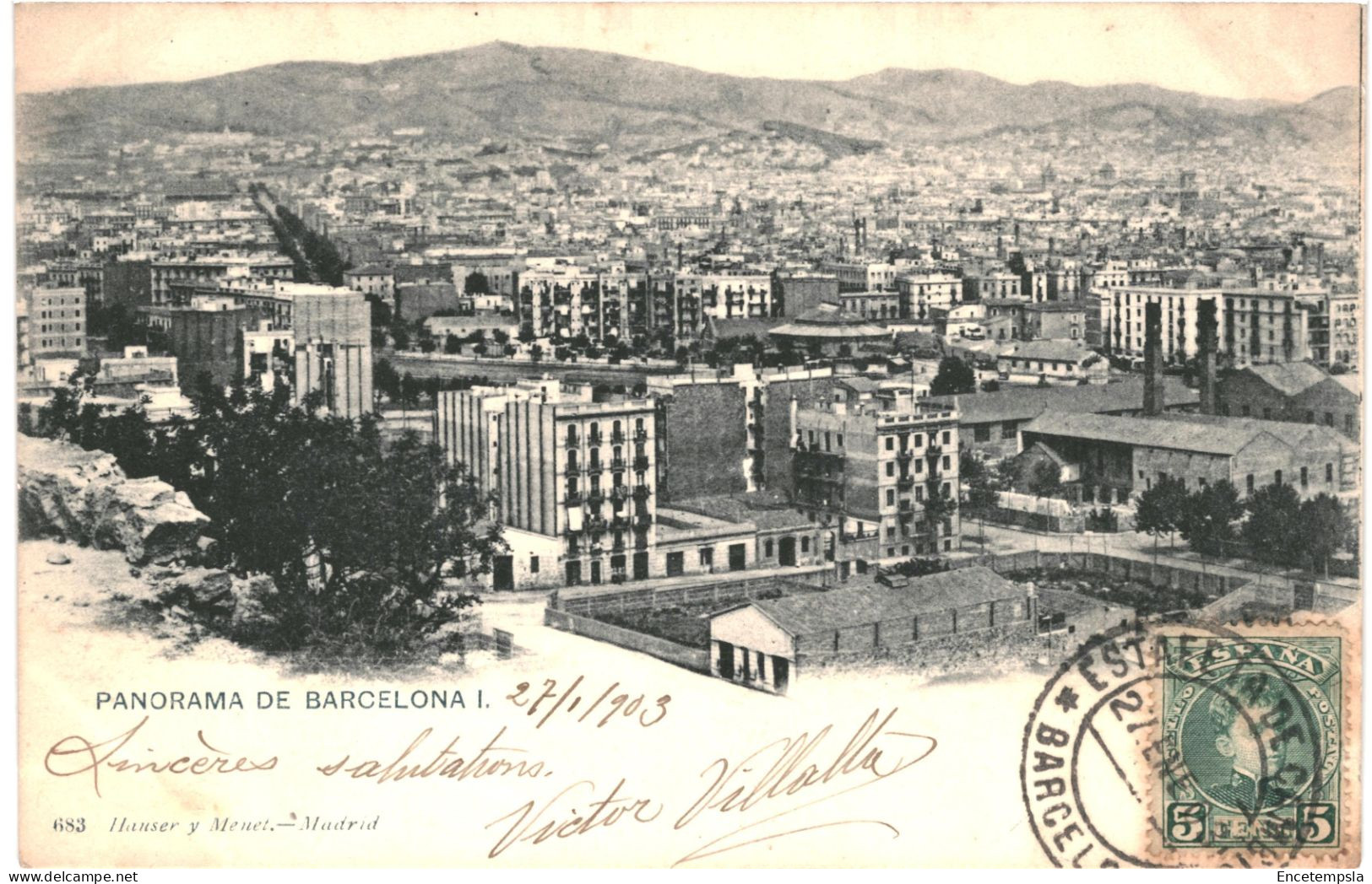 CPA Carte Postale Espagne Barcelona Panorama (I) 1903  VM79984 - Barcelona