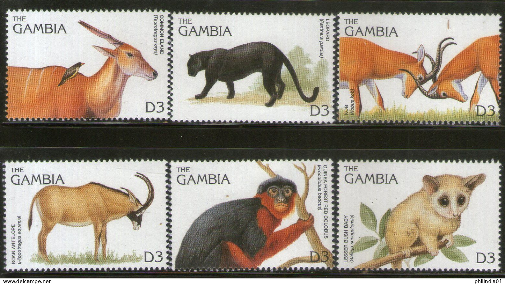 Gambia 1996 Monkey Mammals Wildlife Animals Sc 1740 6v MNH # 807 - Affen