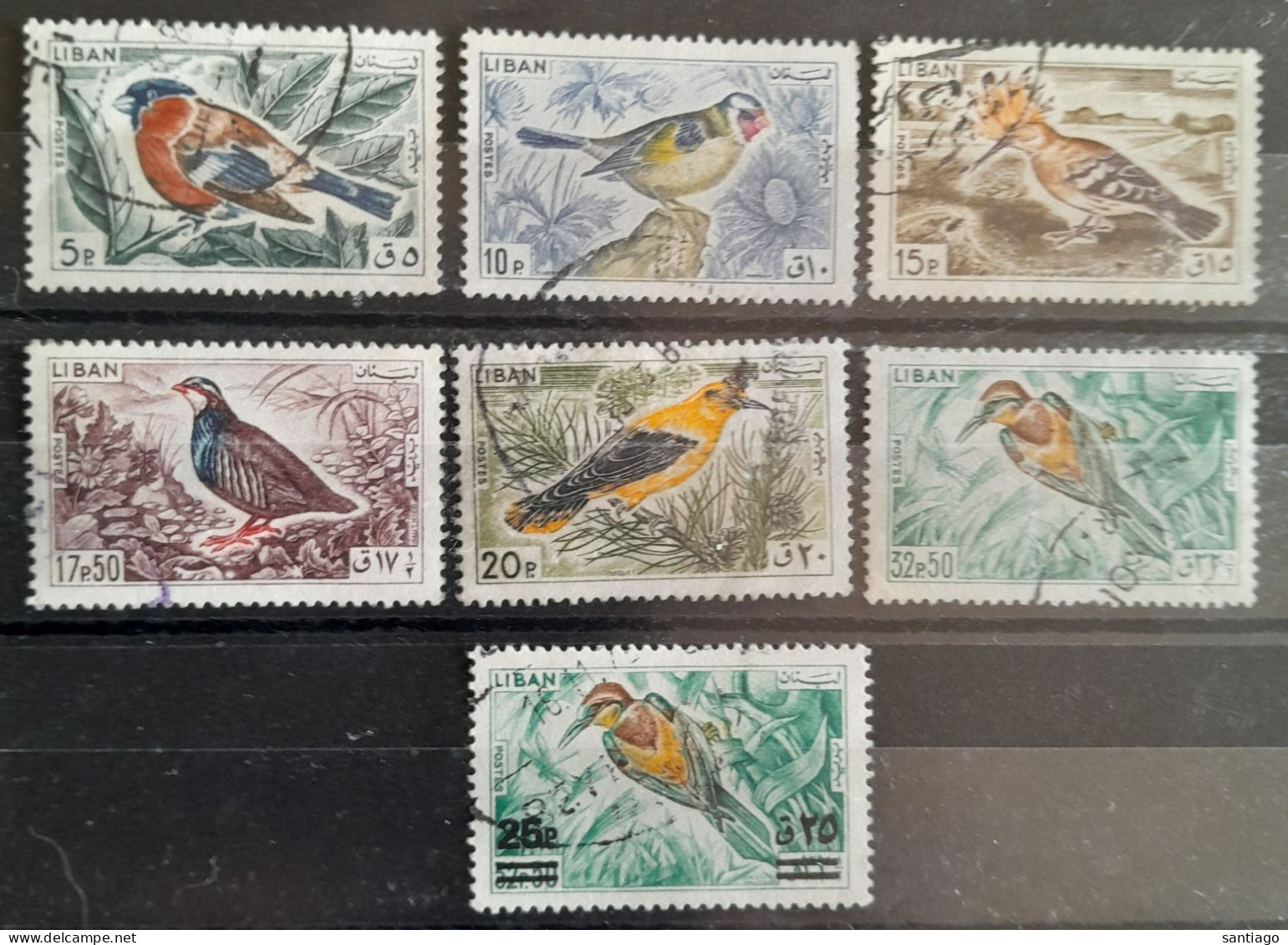 Libanon : Vogels Reeks 251 - 277 Gestempeld ( Volledig ) / Nr 255 Overdrukt - Overprinted => Nr 277 - Zangvogels