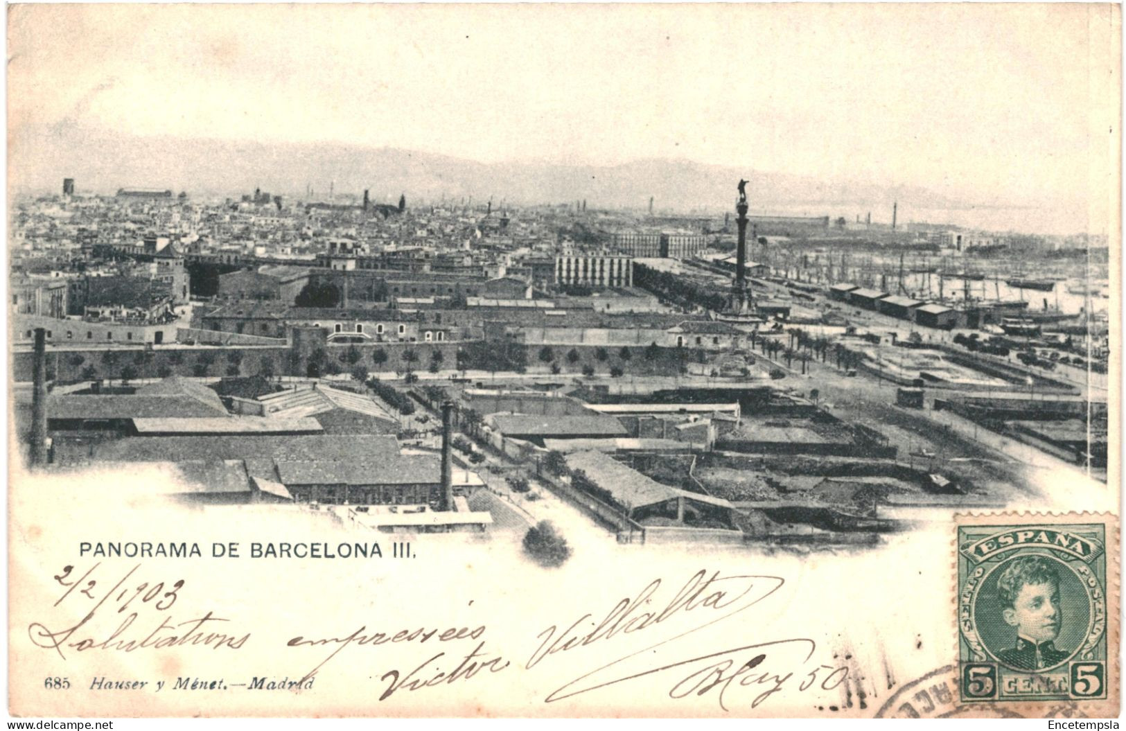 CPA Carte Postale Espagne Barcelona Panorama (III) 1903  VM79985 - Barcelona