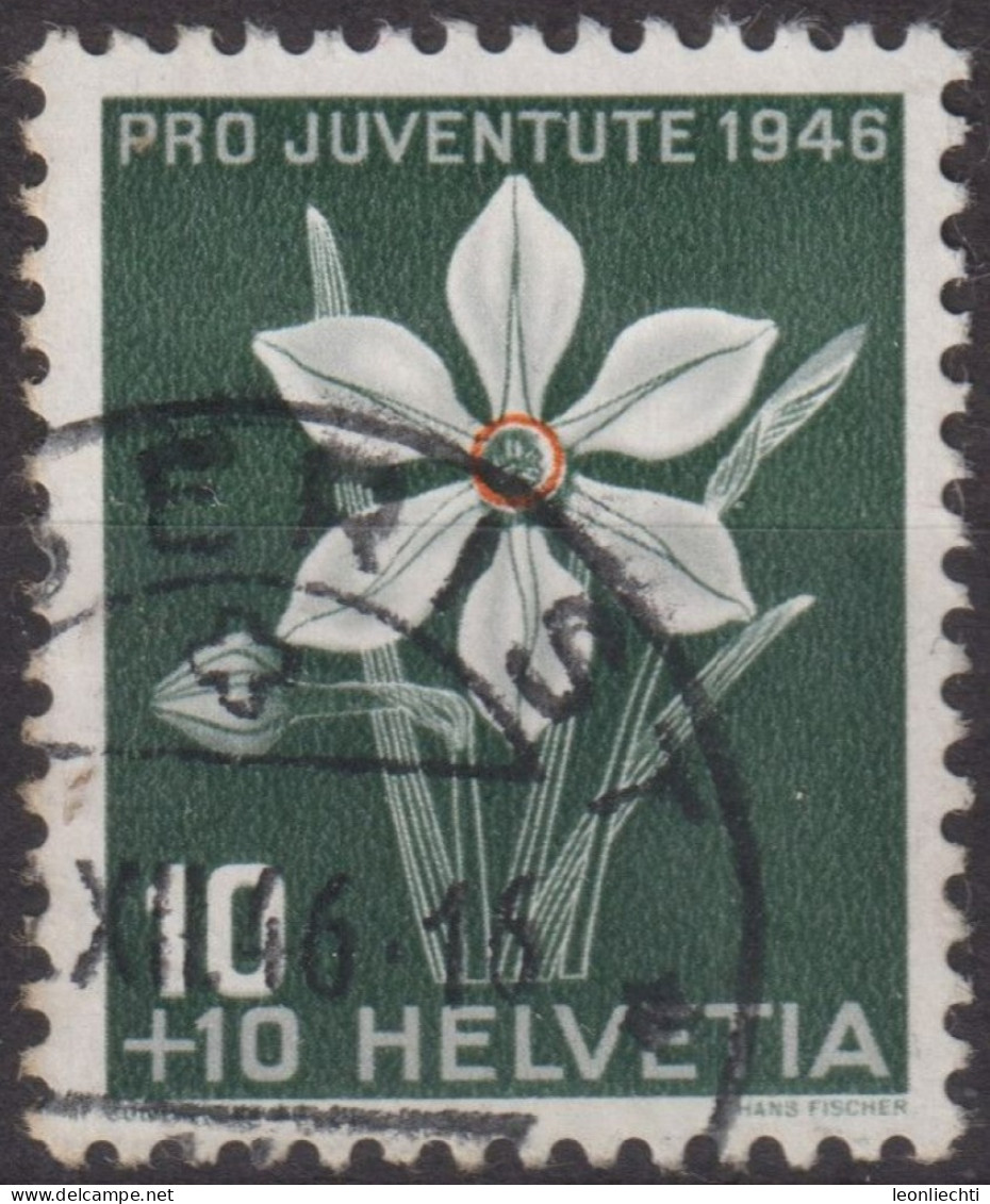 1946 Schweiz Pro Juventute ° Mi:CH 476, Yt:CH 434, Zum:CH J118, Weisse Narzisse - Used Stamps