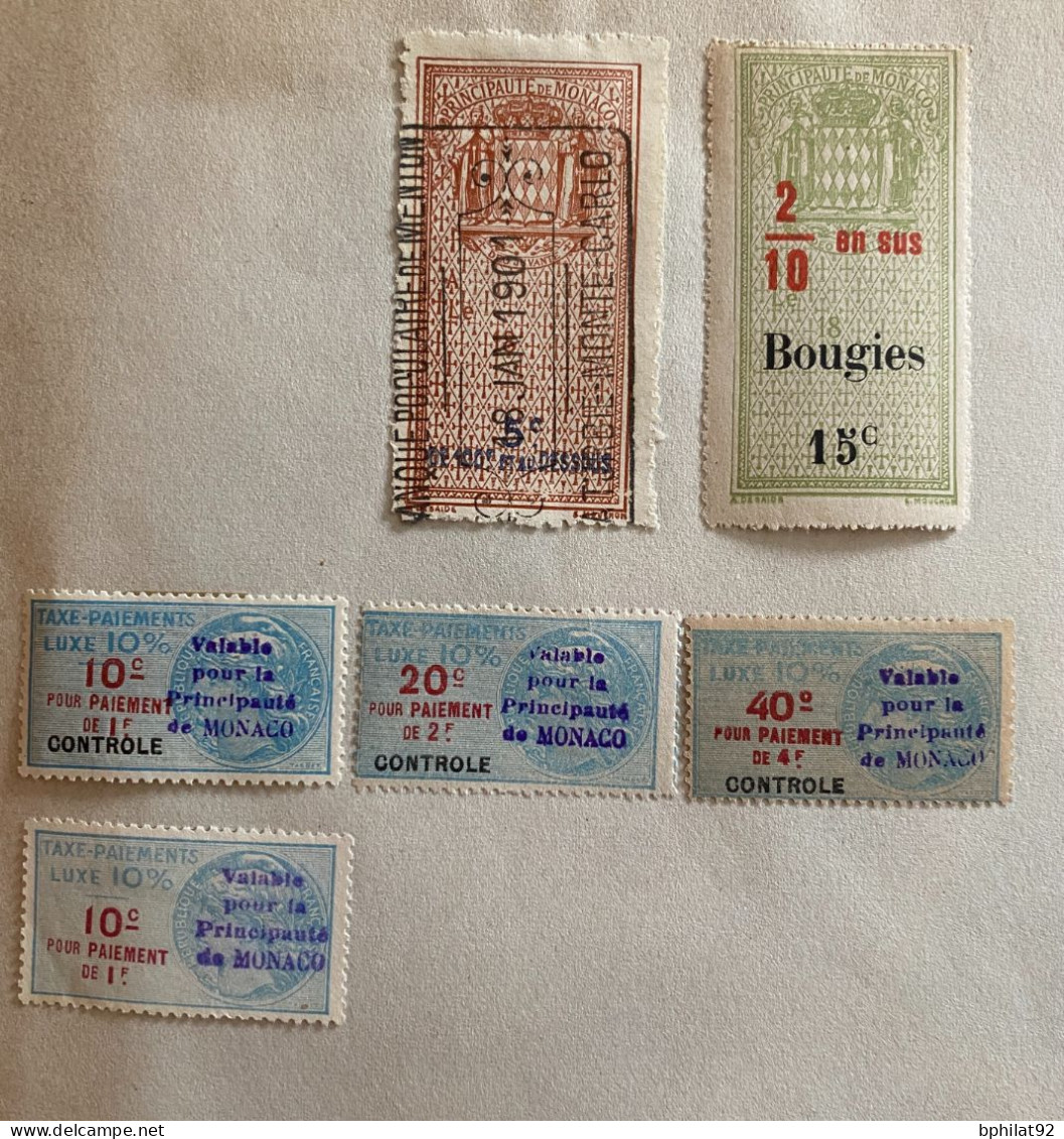 !!! MONACO, LOT DE TIMBRES FISCAUX - Fiscaux