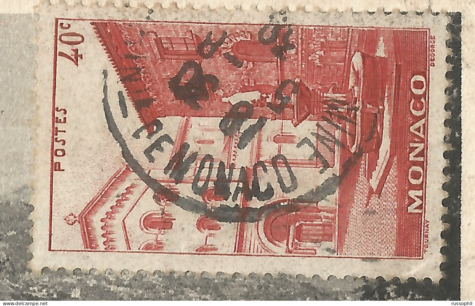 MONACO - REVERSED DATE BLOCK DEPARTURE CDS "MONACO CONDAMINE" AND MUTE KRAG DEPARTURE PMK ON FRANKED PC TO FRANCE - 1939 - Briefe U. Dokumente