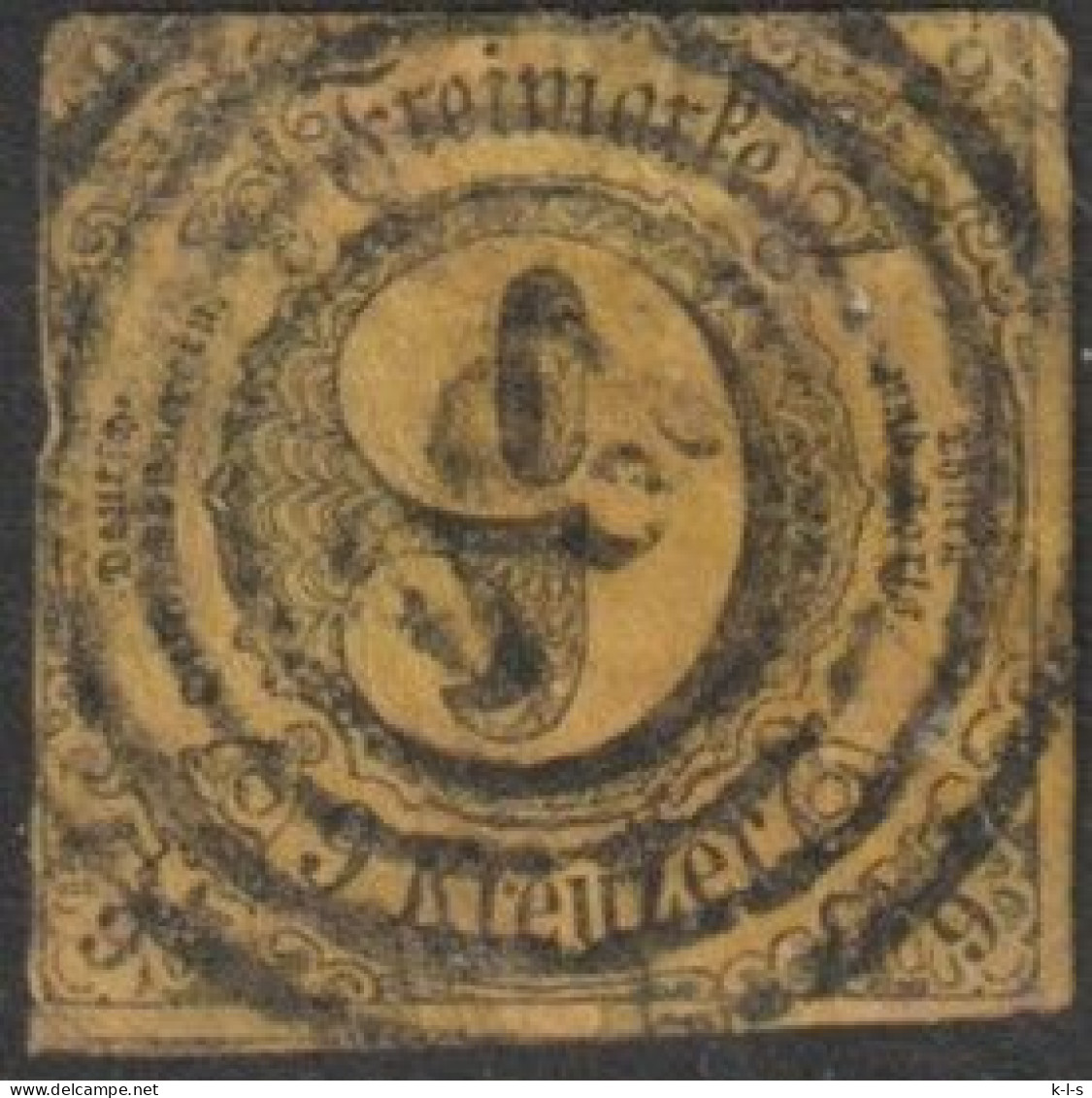 Altd.- Thurn & Taxis: 1852, Mi. Nr. 10, Freimarke: 9 Kr. Ziffer Im Kreis. Vierringstpl. - Used