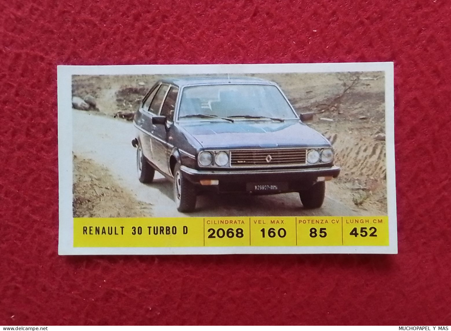 SPAIN ANTIGUO CROMO DE CROMOS DIDEC OLD COLLECTIBLE CARD CHROME CHROMO COCHE CAR VOITURE AUTO RENAULT 30 TURBO D FRANCE. - Andere & Zonder Classificatie