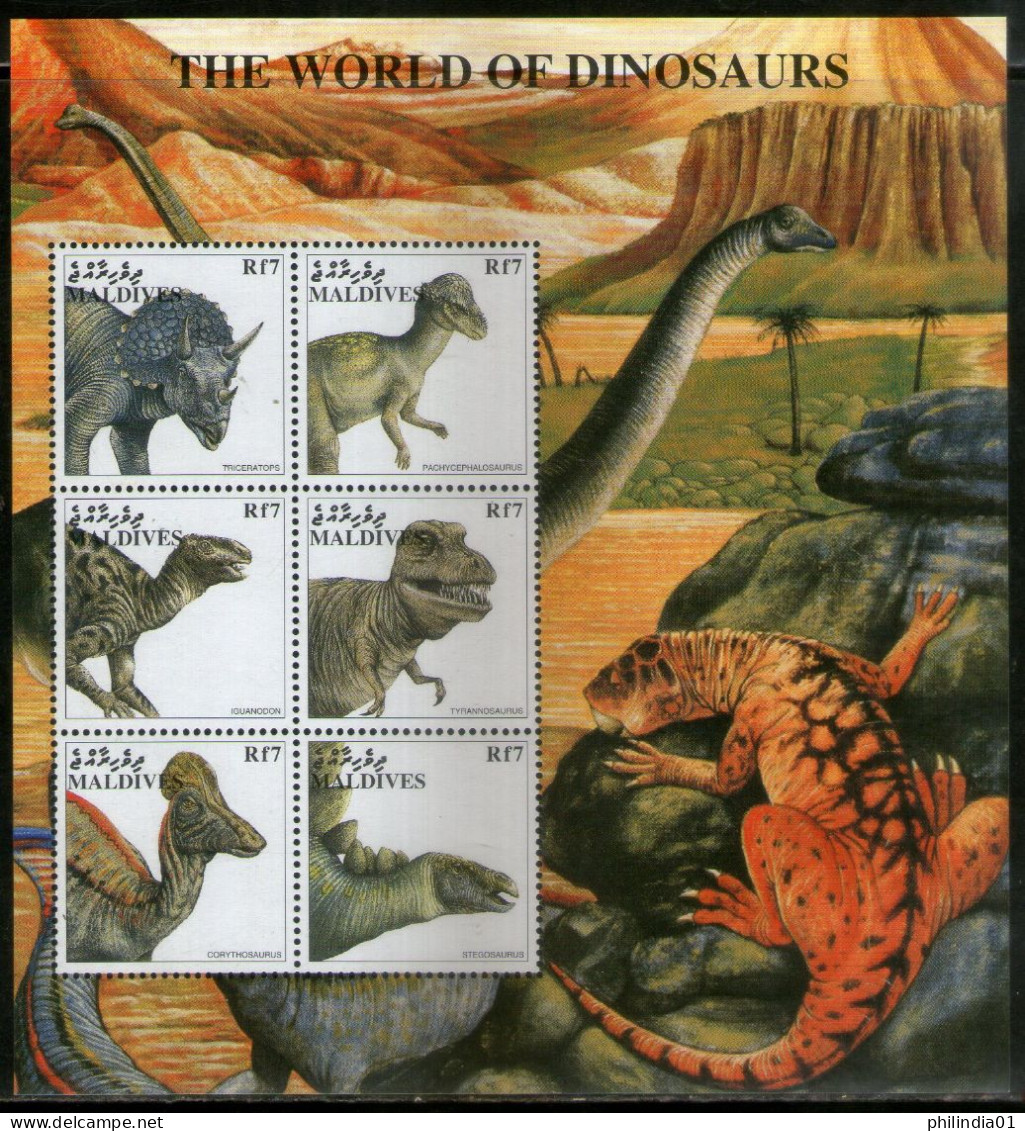 Maldives 1997 Dinosaurs Prehistoric Animals Wildlife Sc 2279 Sheetlet MNH # 9530 - Prehistorisch