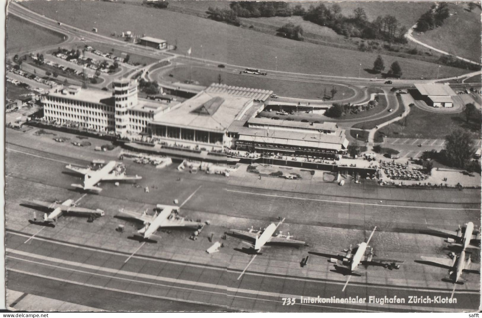 AK Flughafen Zürich/Kloten, Ansicht Um 1955 - Aérodromes