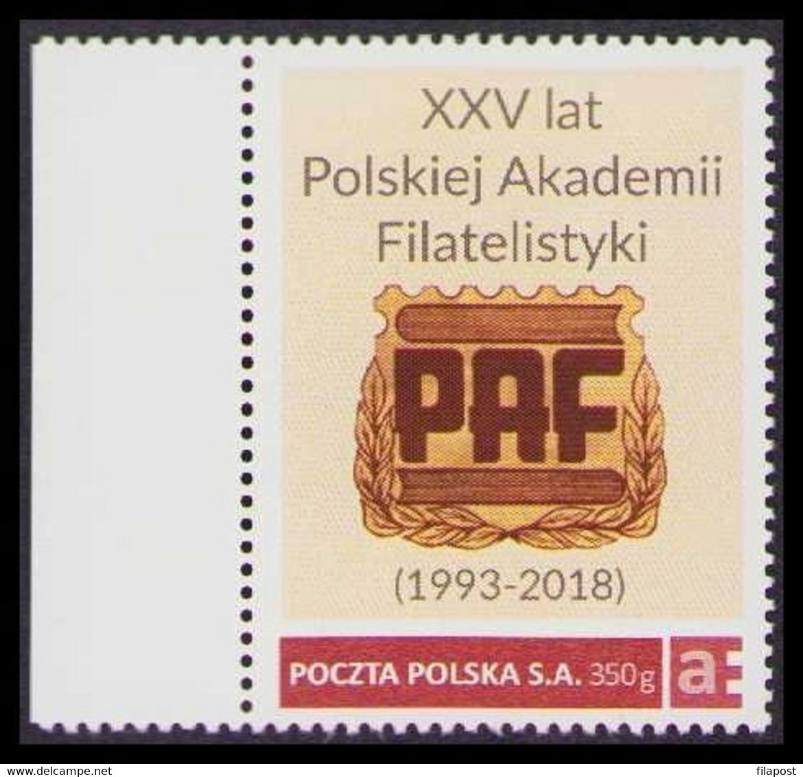 Poland 2018 25 Years Of PAF Polish Academy Of Philately P80 - Nuovi