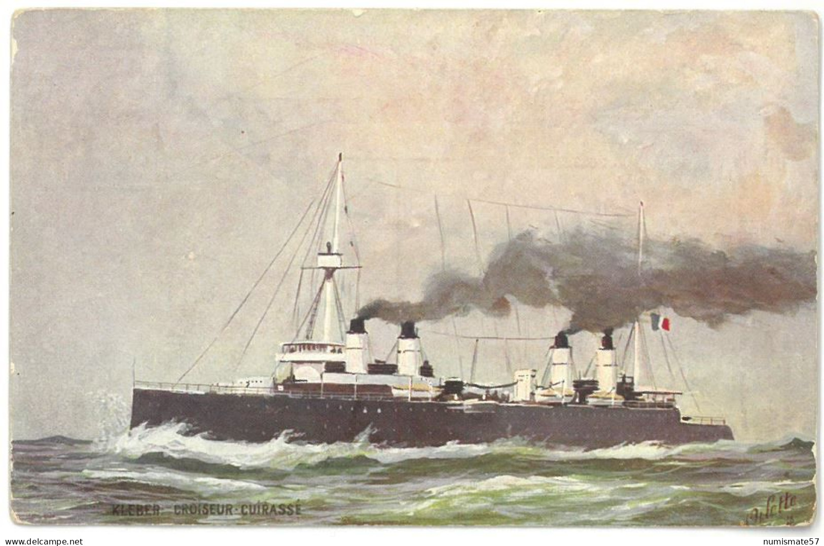 CPA KLEBER CROISEUR CUIRASSE - Ed. Raphael Tuck & Fils Oilette - Marine - Série 113 - Warships