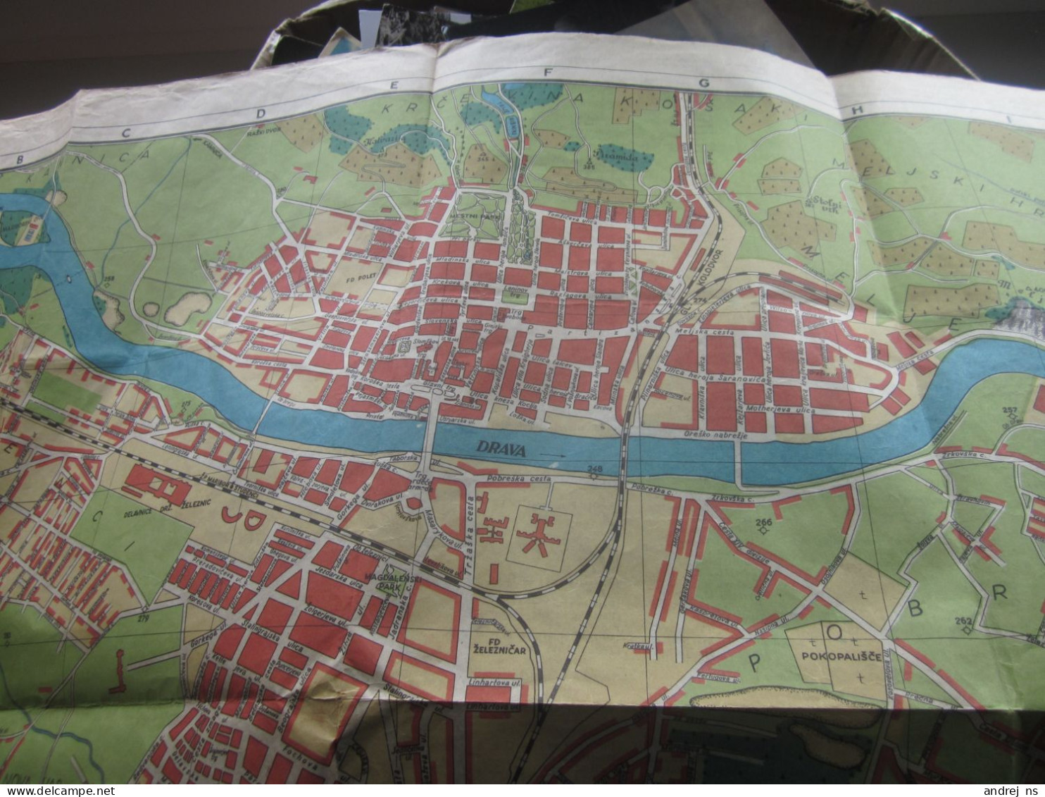 Maribor Big Street Map 62x50 Cm - Slovénie