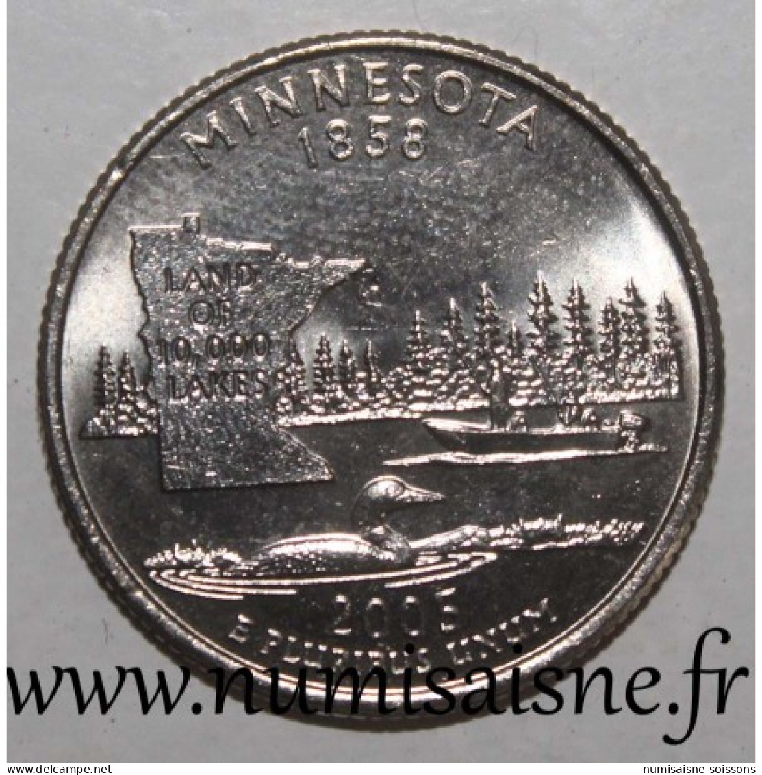 ETATS UNIS - KM 371 - 1/4 DOLLAR 2005 P - Philadelphie - MINNESOTA - SPL - 1999-2009: State Quarters