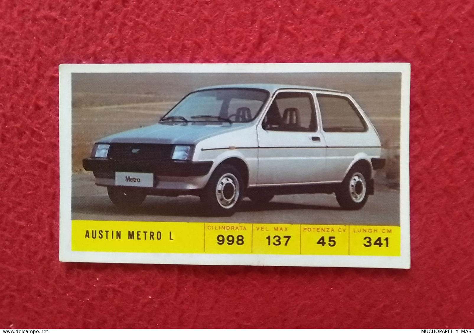 SPAIN ANTIGUO CROMO DE CROMOS DIDEC OLD COLLECTIBLE CARD CHROME CHROMO COCHE CAR VOITURE AUTO AUSTIN METRO L ENGLAND.... - Sonstige & Ohne Zuordnung