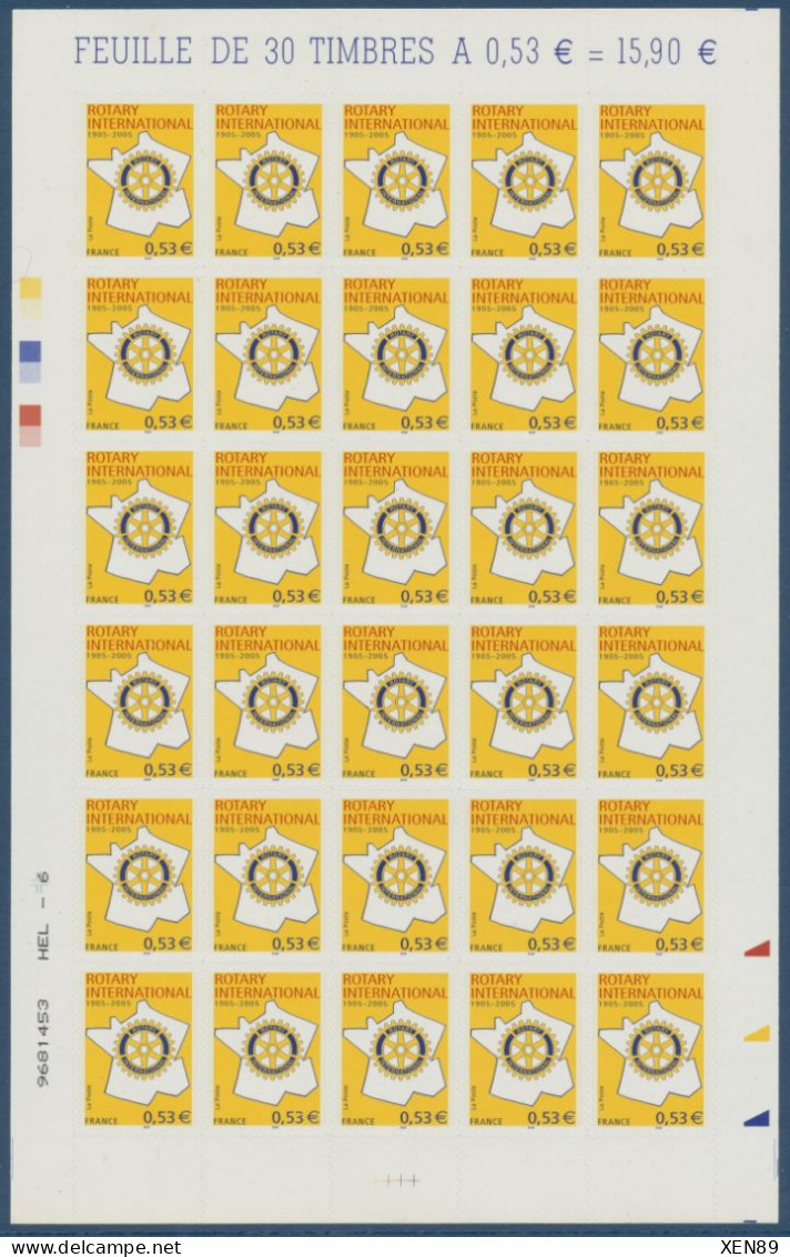 2006 - 2 FEUILLES 3750A - Centenaire Du Rotary Club International -- Numérotées 9681452 - 9681453 -- - Other & Unclassified