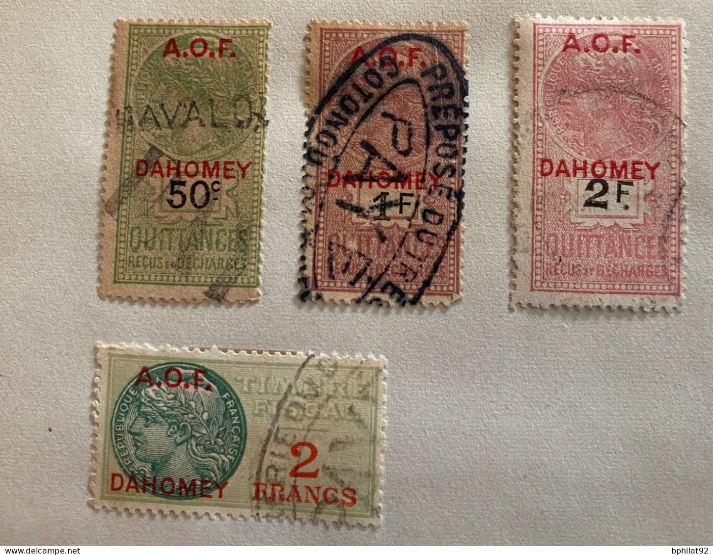 !!! A.O.F, CÔTE D'IVOIRE, DAHOMEY, LOT DE TIMBRES FISCAUX - Used Stamps