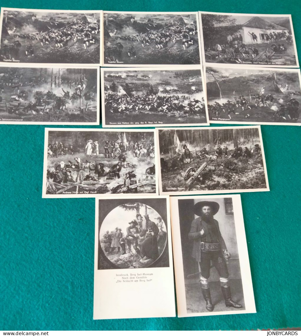 Schlacht A Berg 1809.Lot Of 10 Vintage Postcards.#45. - Colecciones Y Lotes