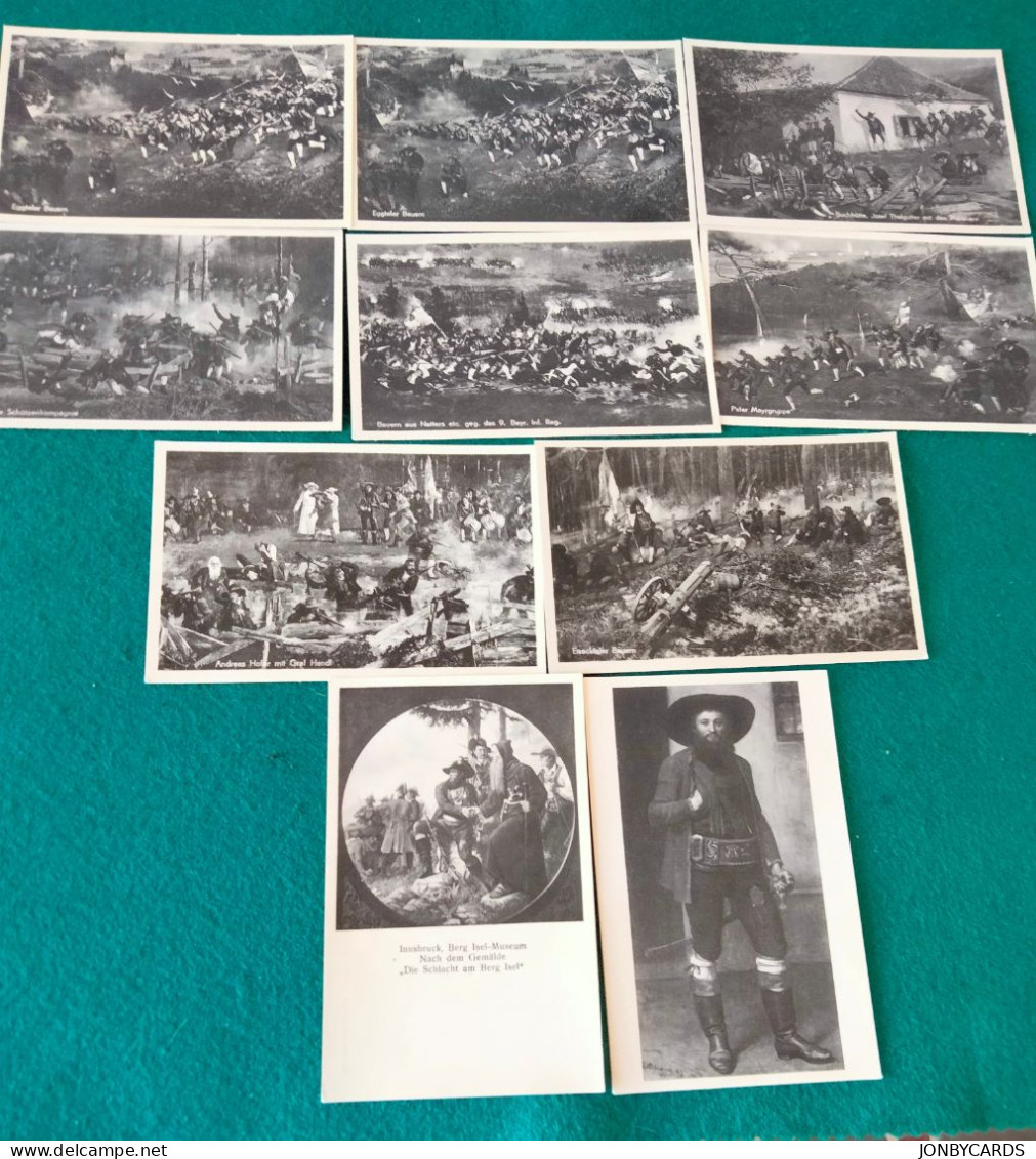 Schlacht A Berg 1809.Lot Of 10 Vintage Postcards.#45. - Collections & Lots