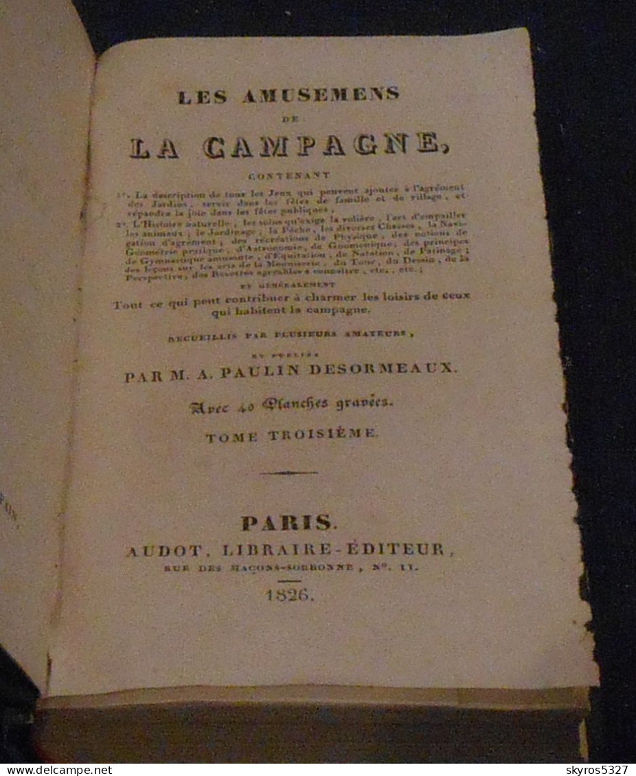 Amusements De Campagne Tomes  3 Et 4 - 1801-1900