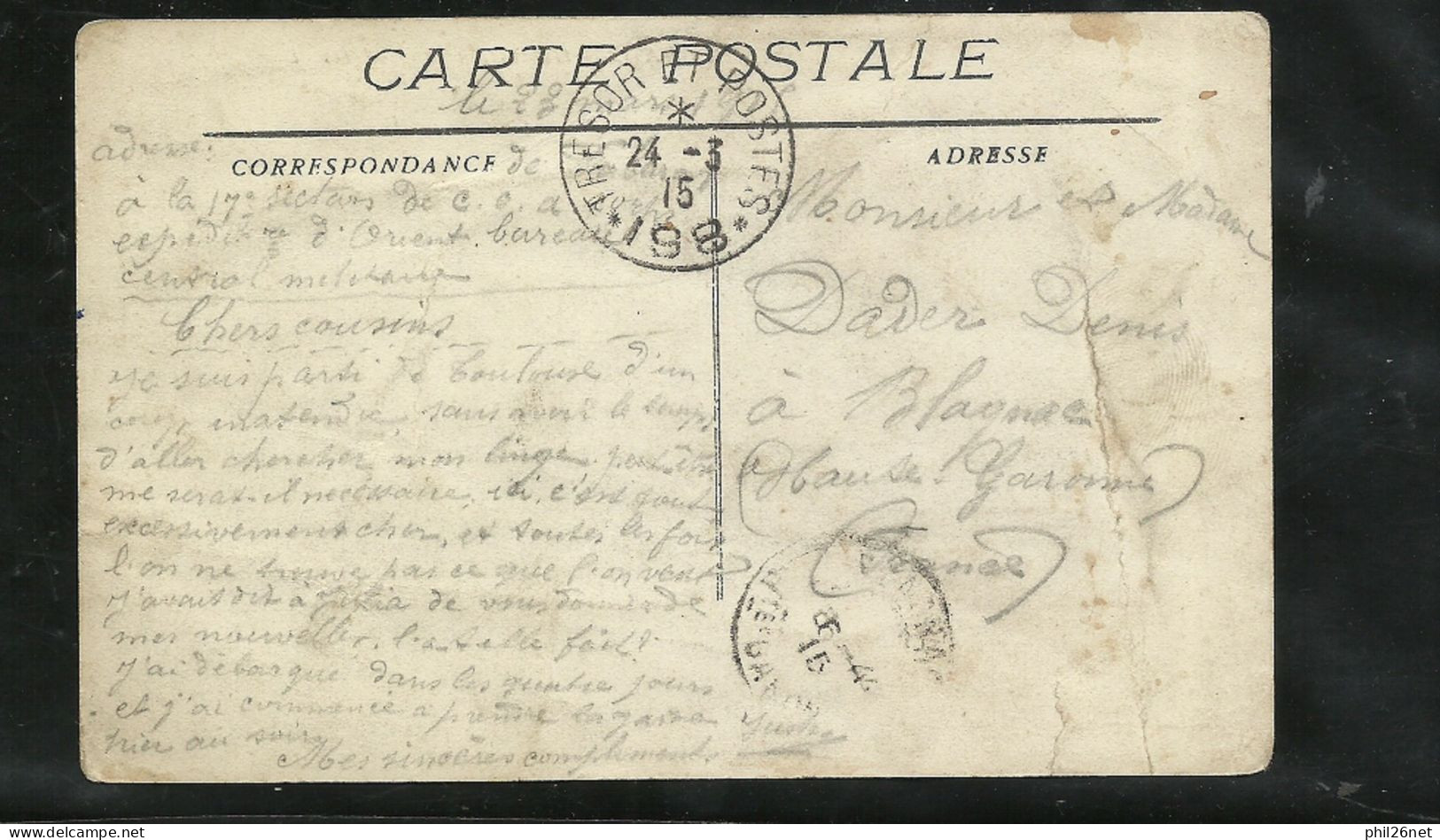 CPA Dos Divisé LL N° 2730 Les Baux De Provence En FM Cachet Trésor Et Postes Le 24/3/1915 Pour Blagnac Le 6/4/1915 B/TB - Lettres & Documents