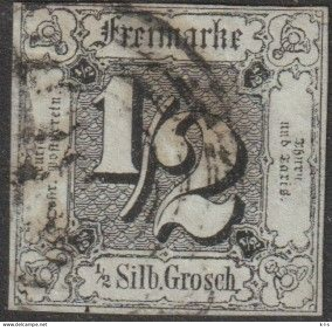 Altd.- Thurn & Taxis: 1852, Mi. Nr. 3, Freimarke: 1/2 Sgr. Ziffer Im Quadrat. Vierringstpl. - Usati