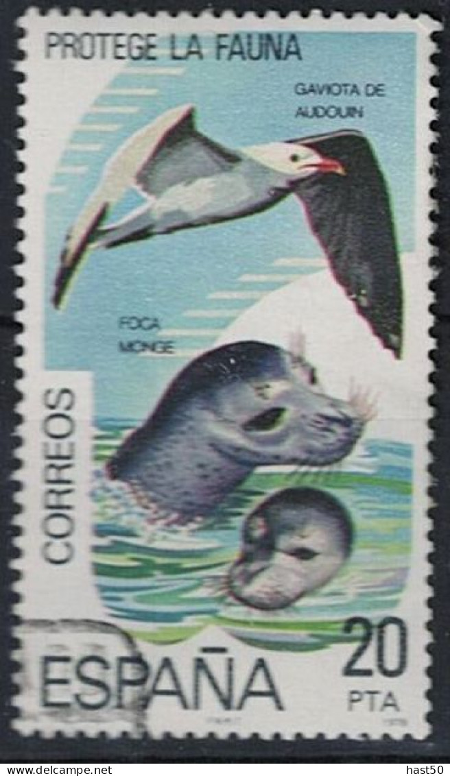 Spanien Spain Espagne - Korallenmöwe (Larus Audouinii), Mönchsrobbe (Monachus Monachus) (MiNr: 2365) 1978 -gest Used Obl - Used Stamps