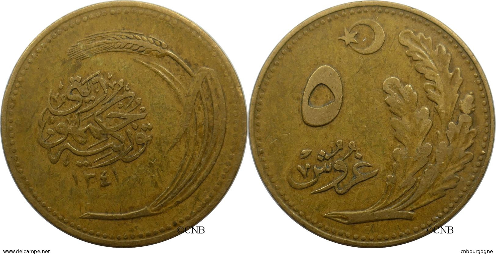 Turquie - République - 5 Kurus AH1341 (1925) - TB+/VF35 - Mon6064 - Turquia